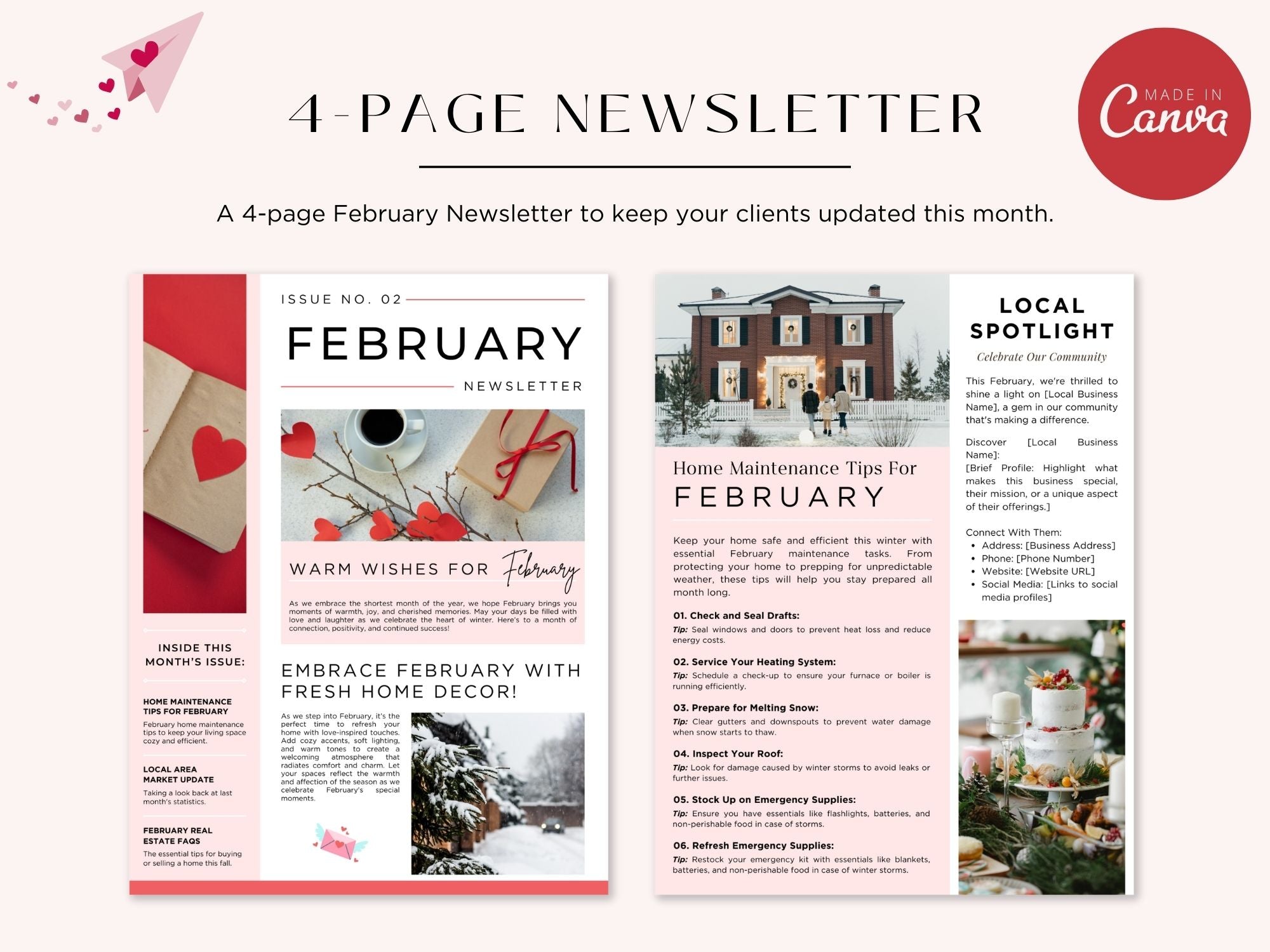 February Newsletter 2025 with market updates, seasonal insights, and real estate tips for clients.