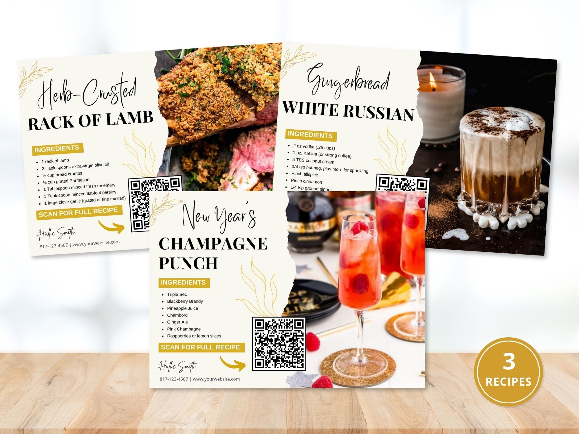 Real Estate New Year Recipe Postcard Bundle: Spreading Culinary Inspiration and Warm New Year Greetings to Clients and Prospects