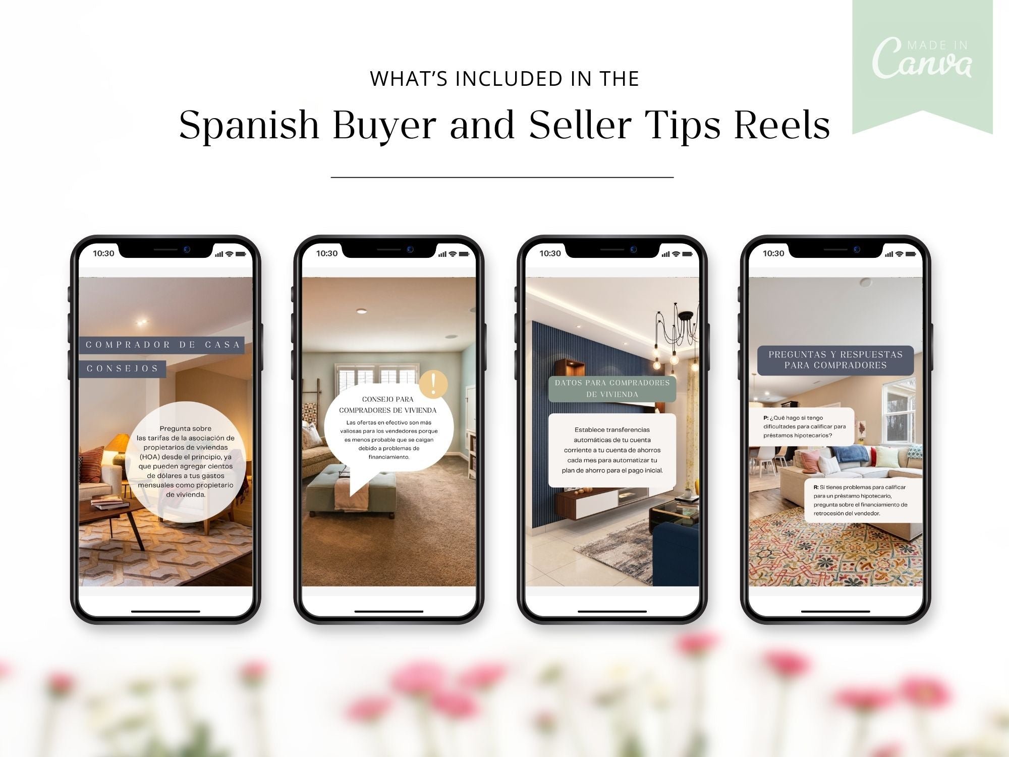 Spanish Buyer and Seller Tips Instagram Reels providing real estate insights for buyers and sellers.