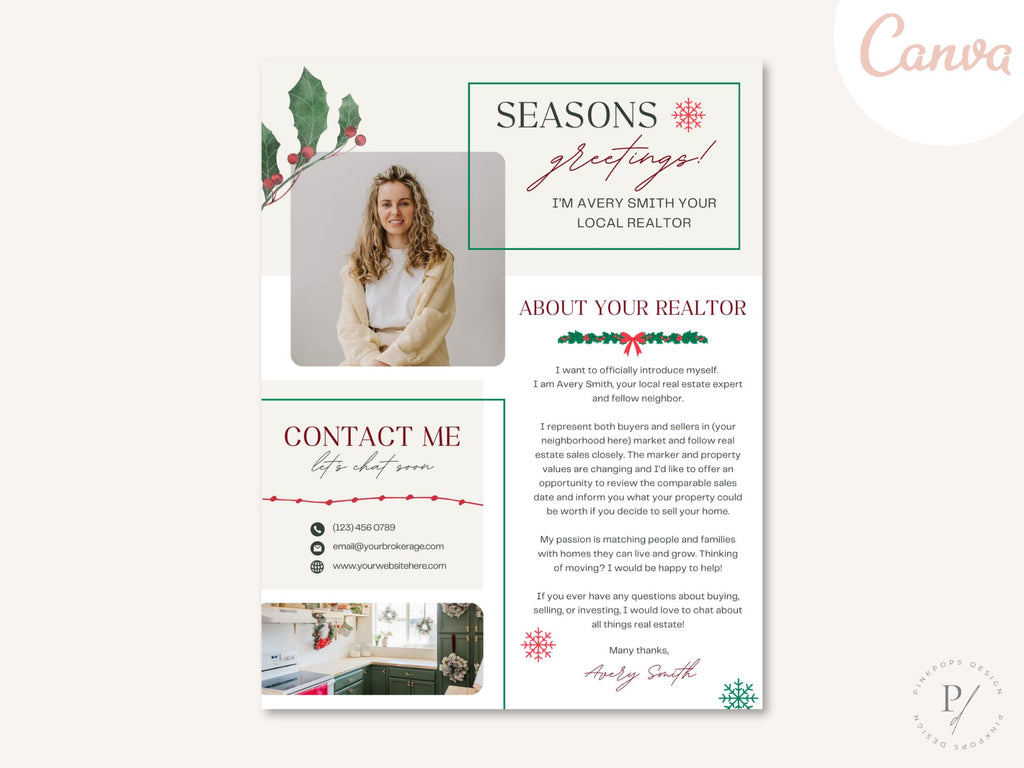 Real Estate Winter Holiday Letter - Expressing Warm Holiday Greetings and Gratitude to Clients and the Community