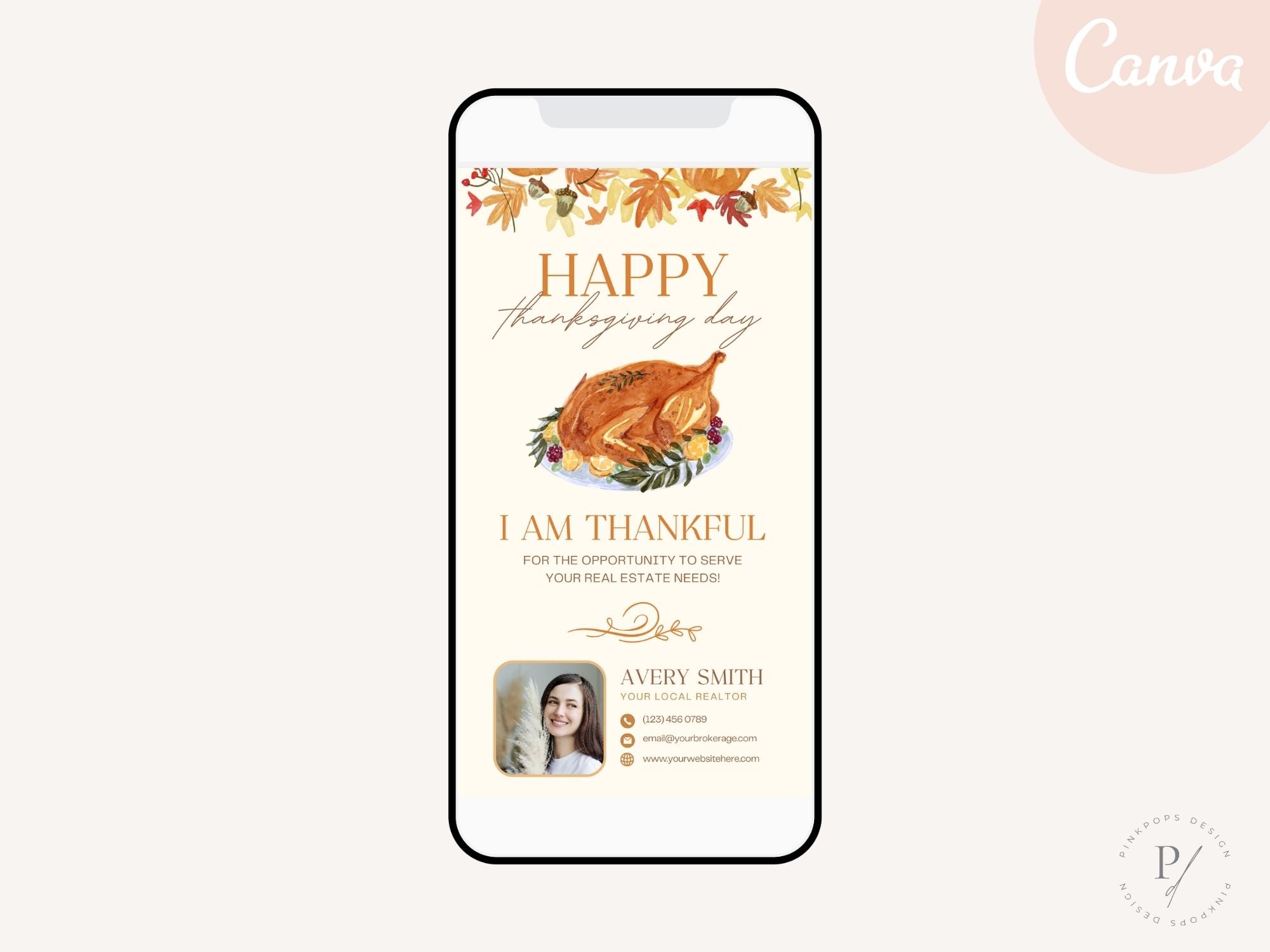 Real Estate Thanksgiving Digital Card Vol 01 - Beautifully designed digital card for expressing gratitude and fostering client connections in the spirit of the Thanksgiving holiday season.