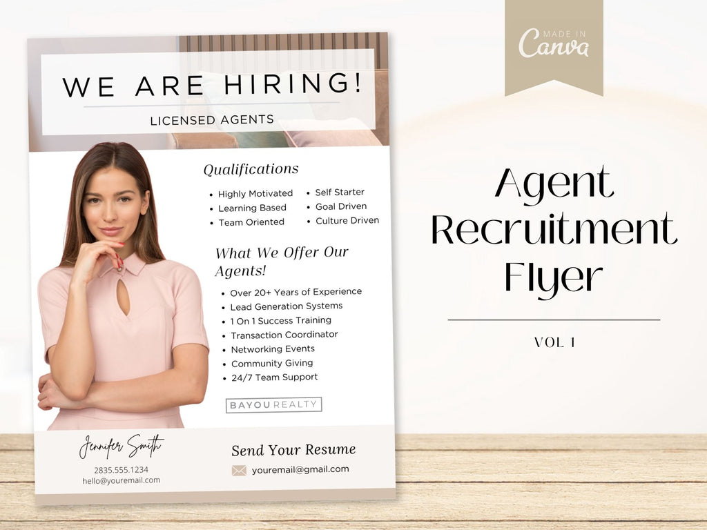 Agent Recruitment Flyer- Professionally designed flyer for recruiting real estate agents.