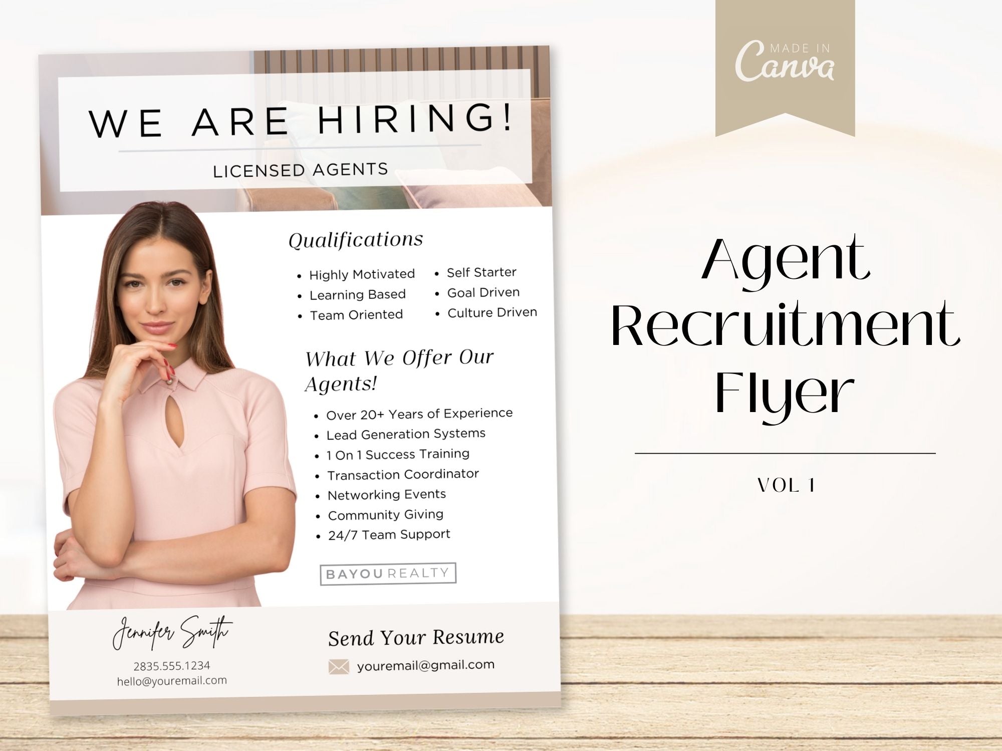 Agent Recruitment Flyer- Professionally designed flyer for recruiting real estate agents.