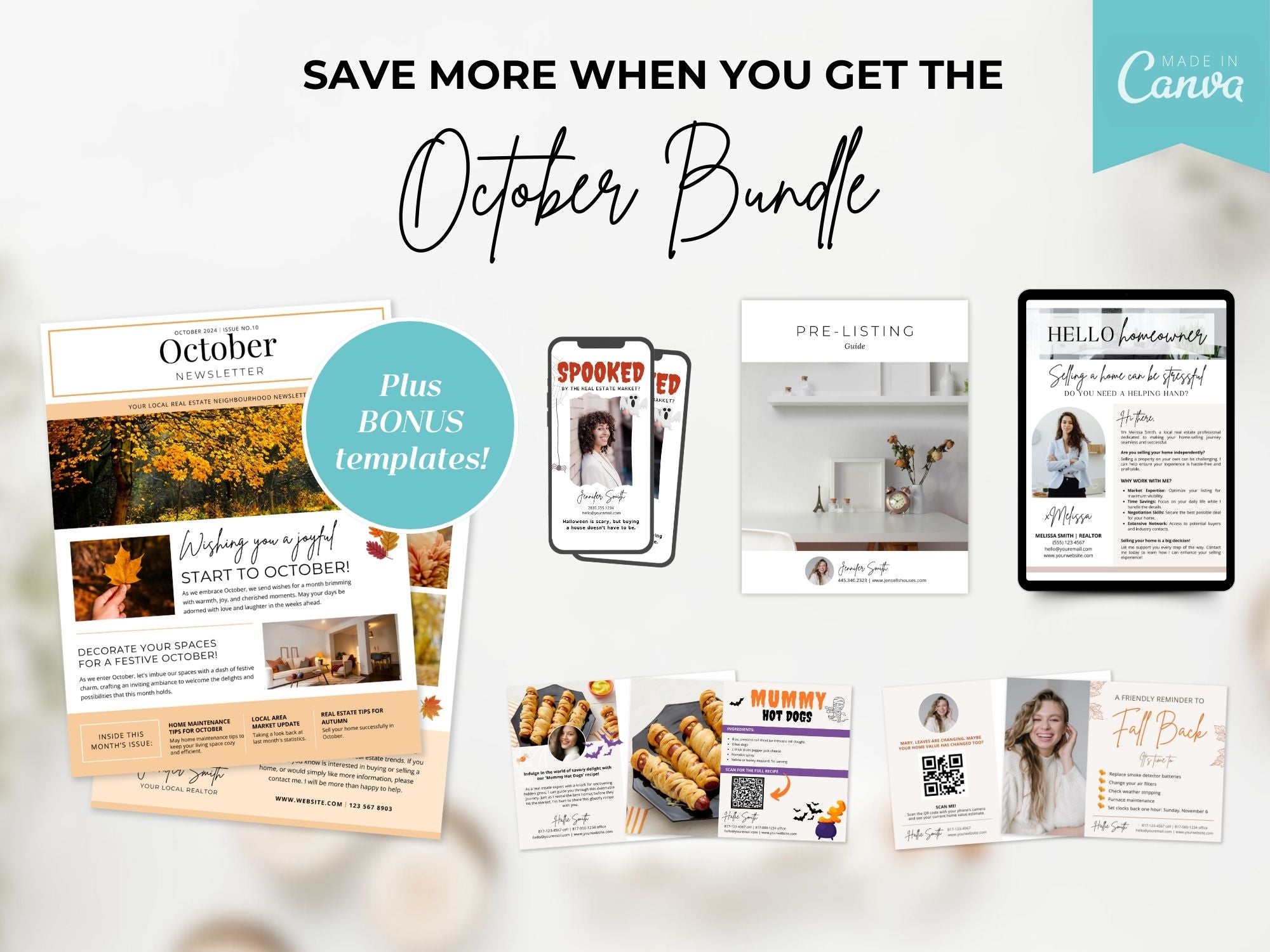 October Farming Bundle with real estate marketing templates for community engagement and outreach.