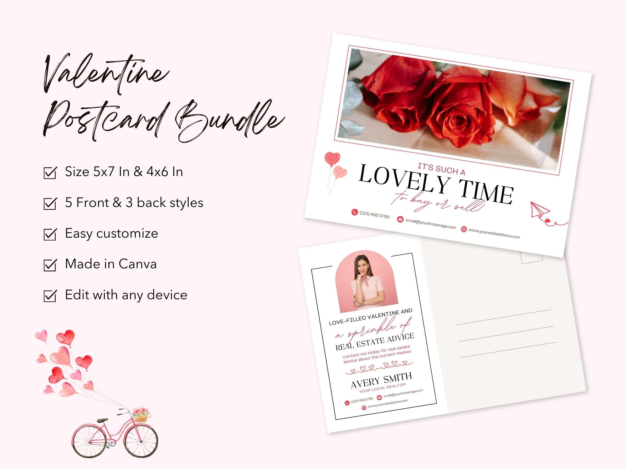 Valentine Postcard Bundle - Professionally designed real estate postcards with a touch of Valentine's charm for impactful marketing.