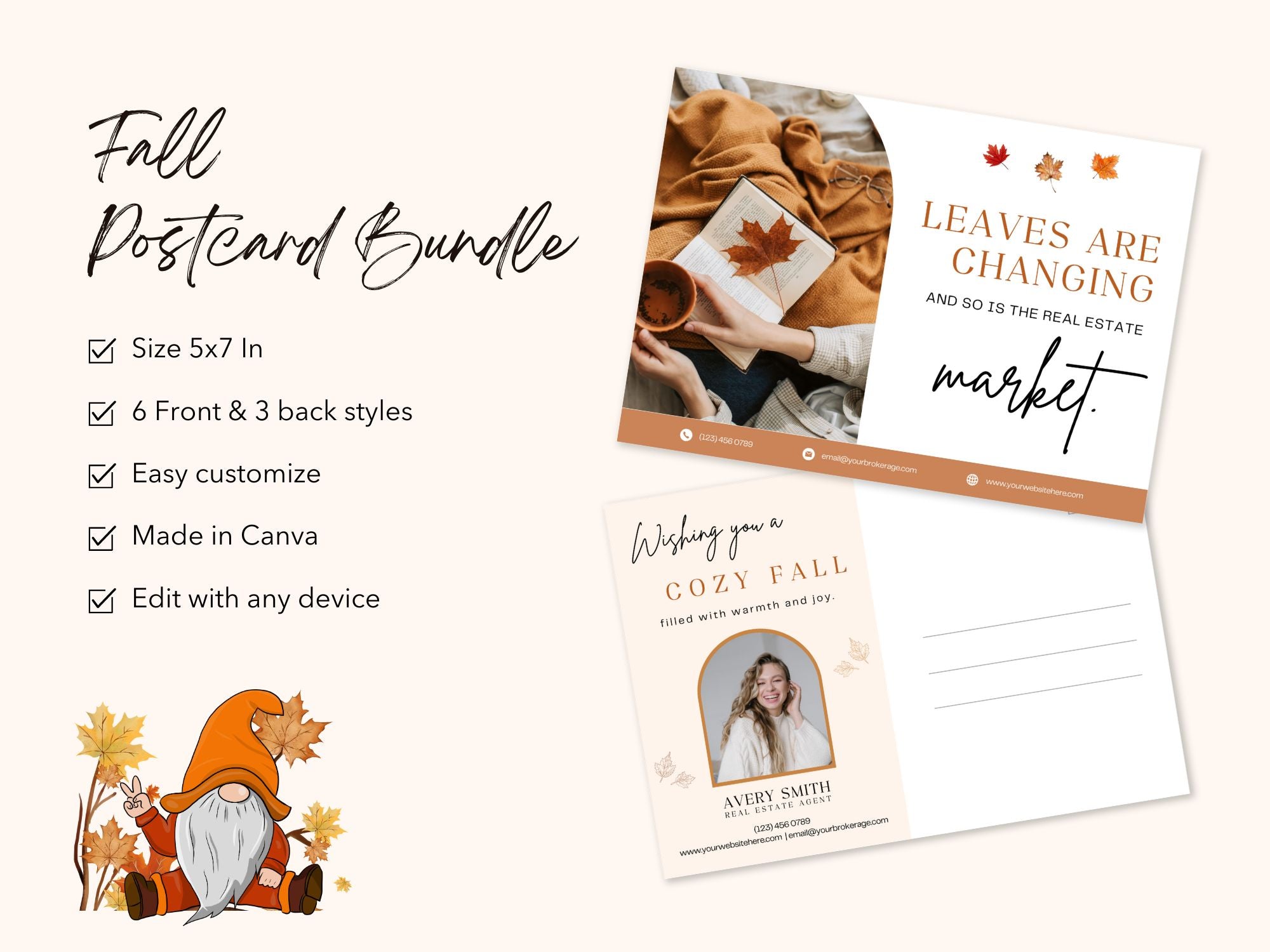 Fall Postcard Bundle Vol 02 - Autumn-themed postcards designed for real estate marketing.