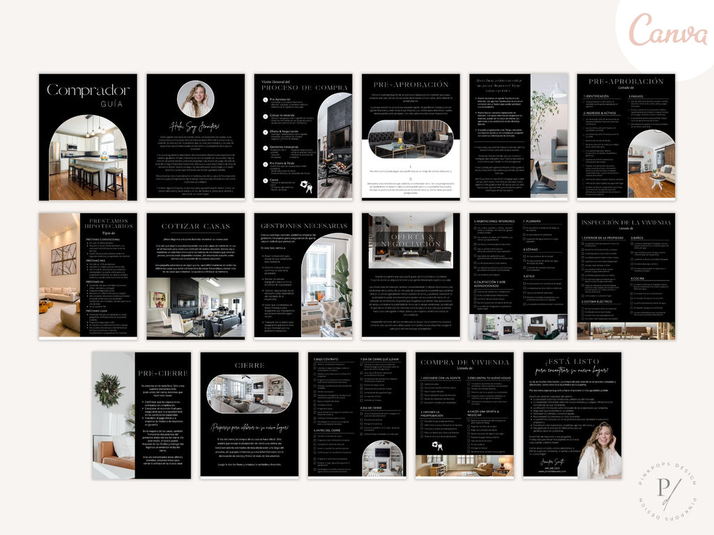  Spanish Black Buyer and Seller Guides Vol 01- Sleek guides for Spanish-speaking real estate  clients.