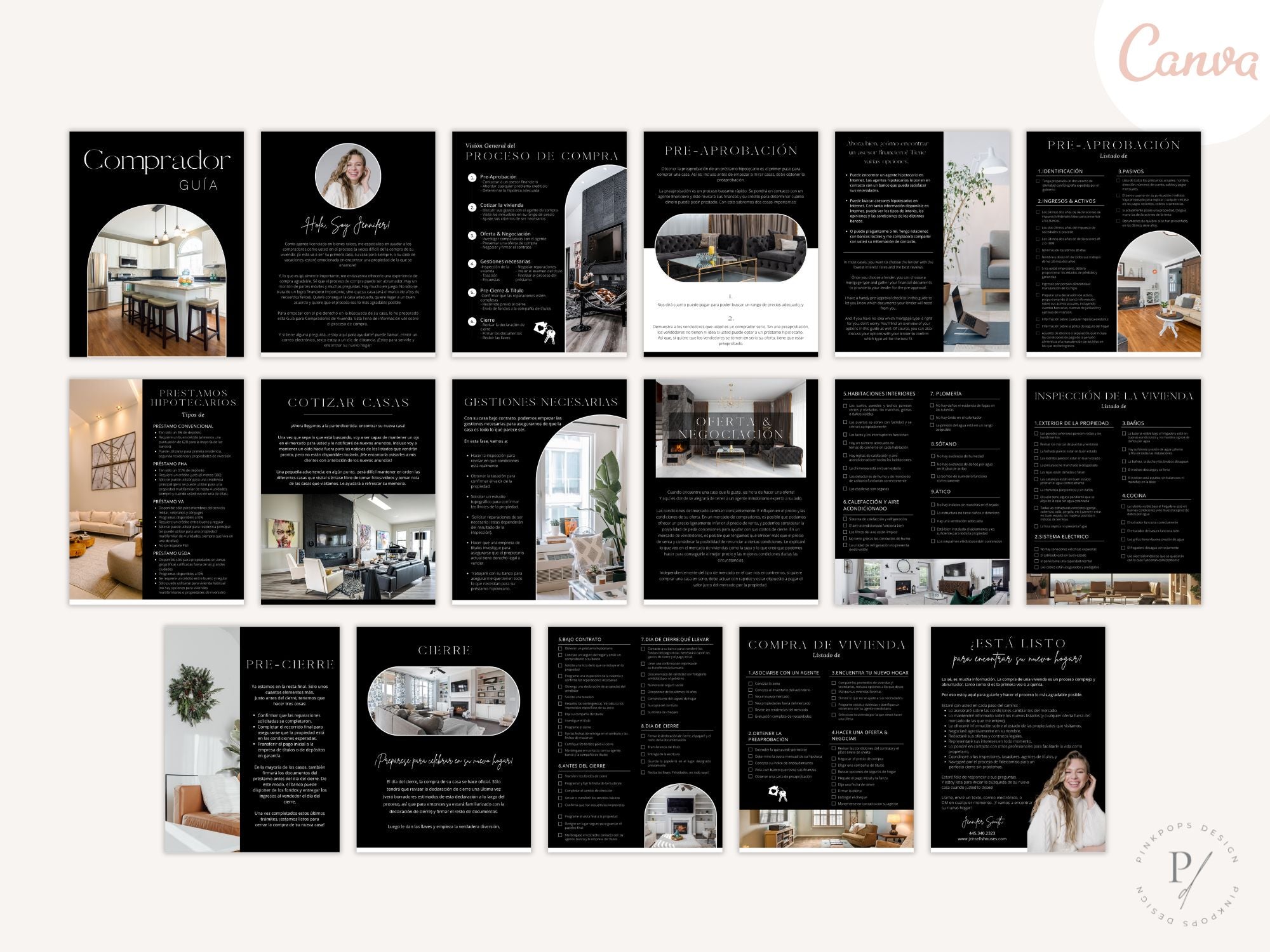  Spanish Black Buyer and Seller Guides Vol 01- Sleek guides for Spanish-speaking real estate  clients.