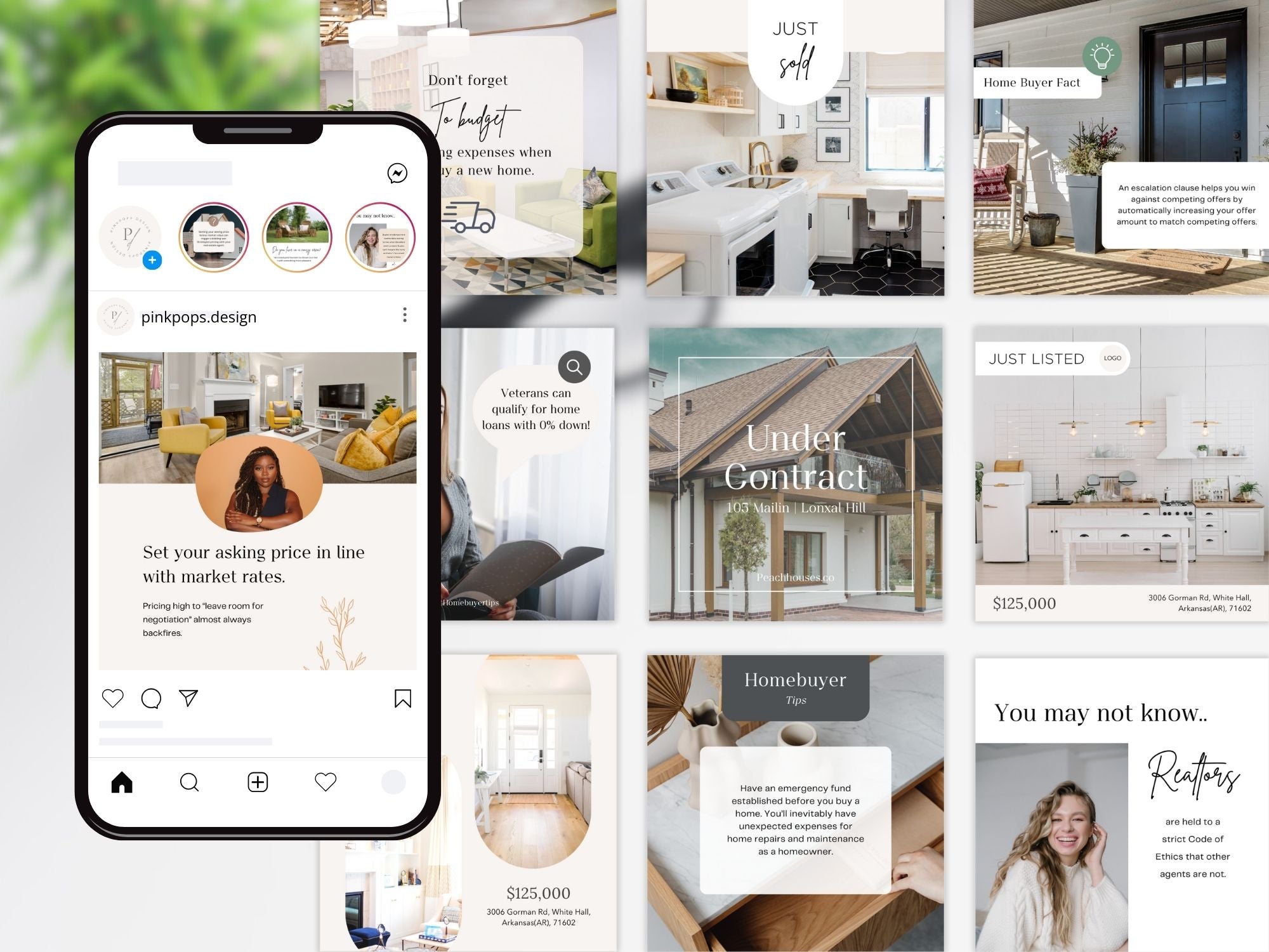  Social Media Posts Bundle- Engaging templates for real estate marketing.