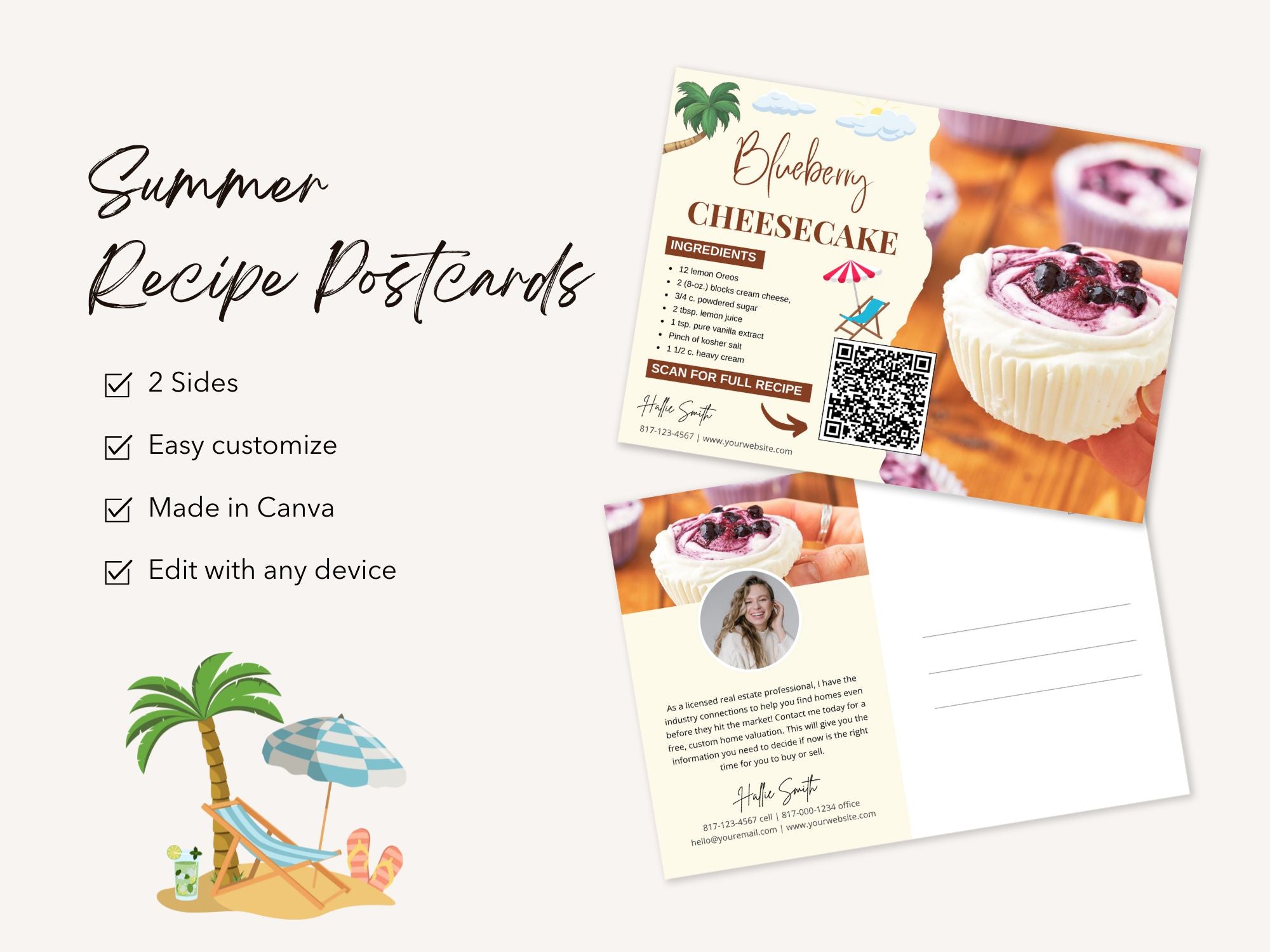 Summer Real Estate Recipe Postcards - Embrace the flavors of the season with refreshing recipes and vibrant postcards.