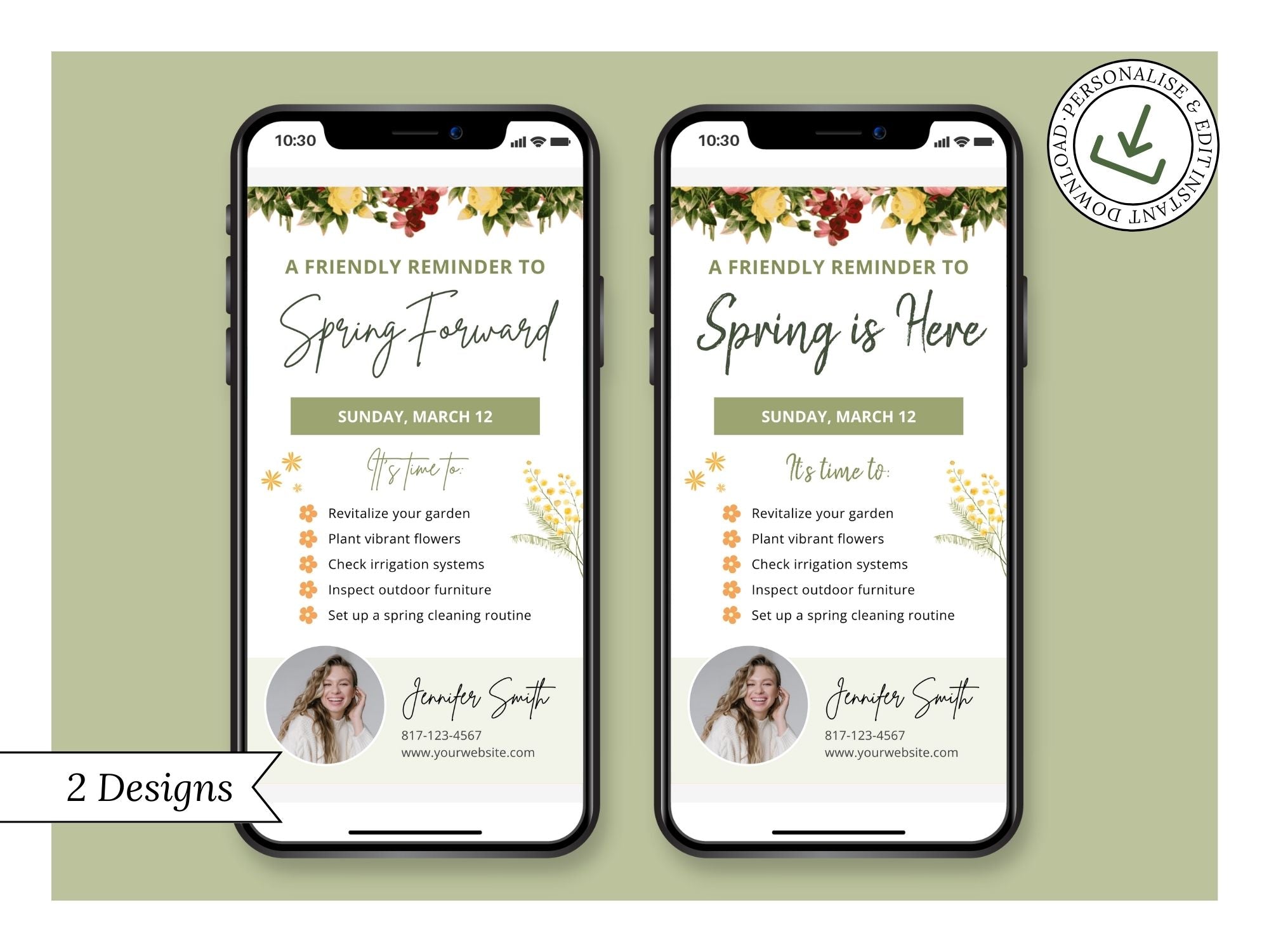 Spring Forward Digital Card Vol 01 - Professionally designed real estate digital card for a timely reminder of daylight saving time.