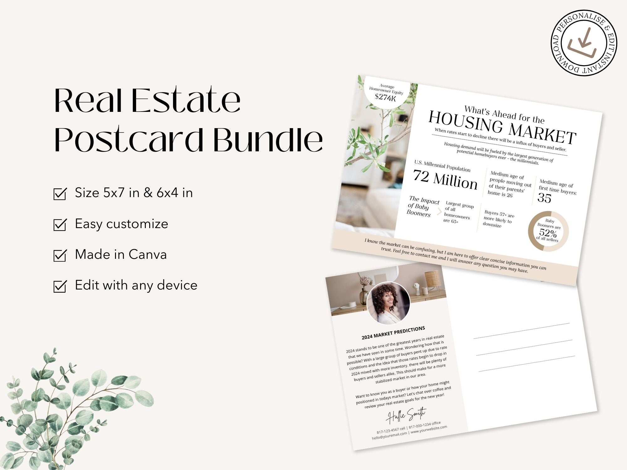Real Estate Postcard Bundle- Beautifully designed postcards for real estate marketing.