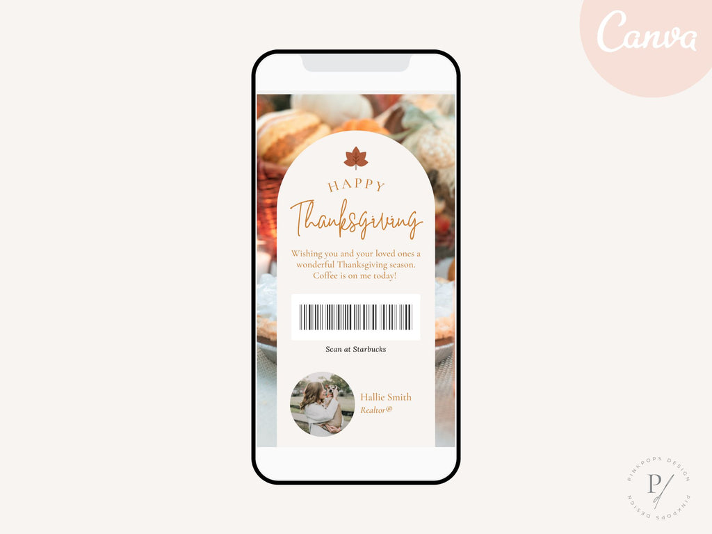 Real Estate Digital Thanksgiving Gift Card - Innovative digital card for seamlessly sending heartfelt wishes, expressing gratitude, and fostering connections with clients in a convenient and personalized manner during the festive season.