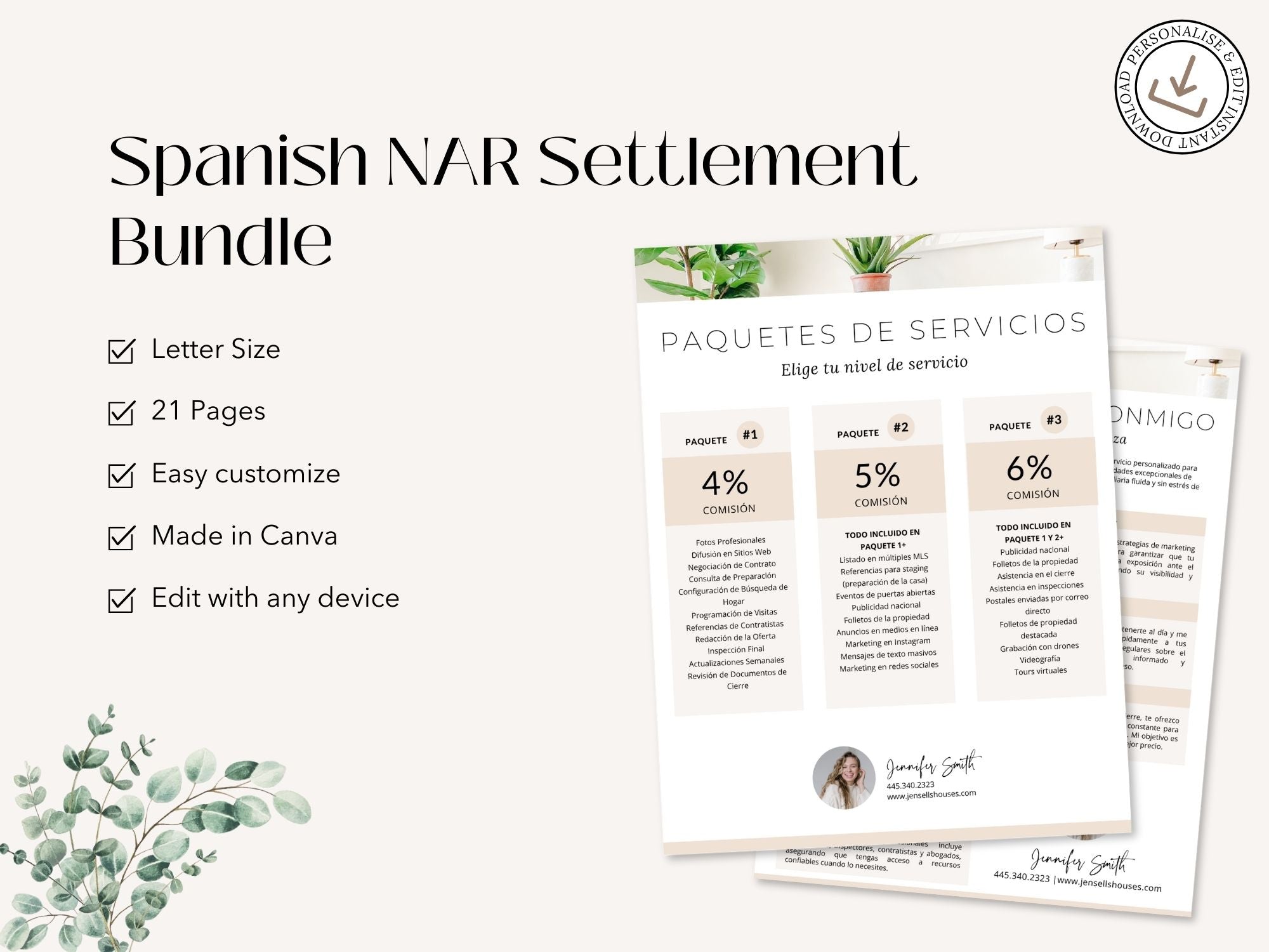 Spanish NAR settlement bundle with essential documents for real estate transactions.