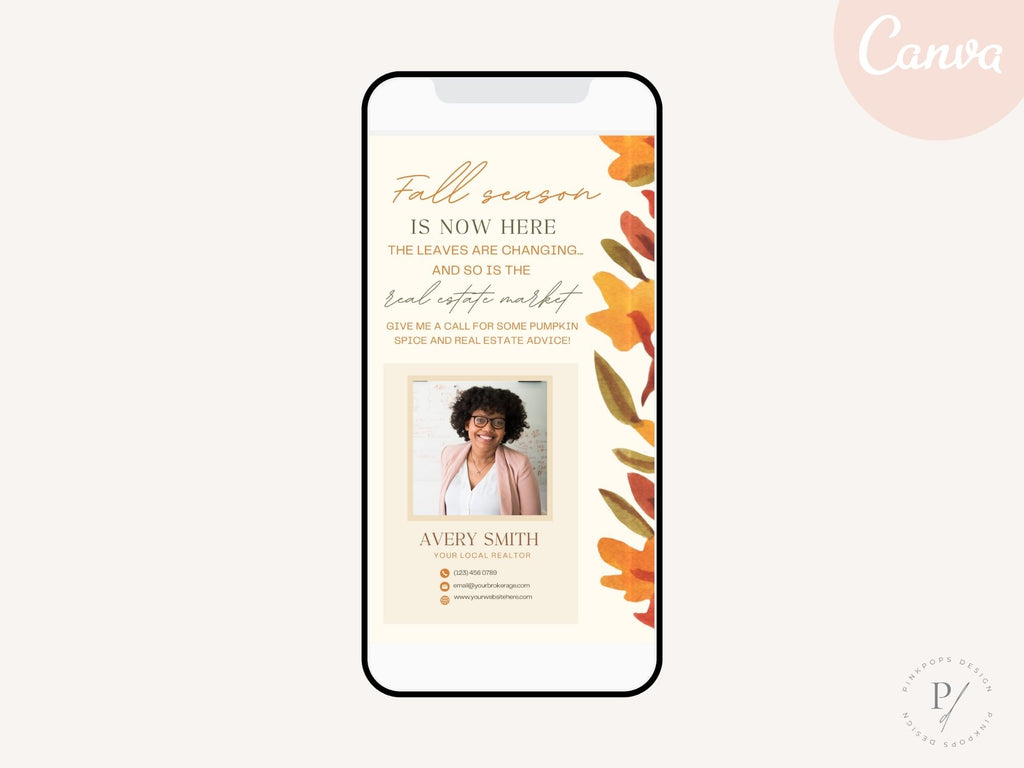 Real Estate Fall Digital Card Vol 01 - Visually appealing digital card for expressing gratitude and staying connected with clients in the fall season.