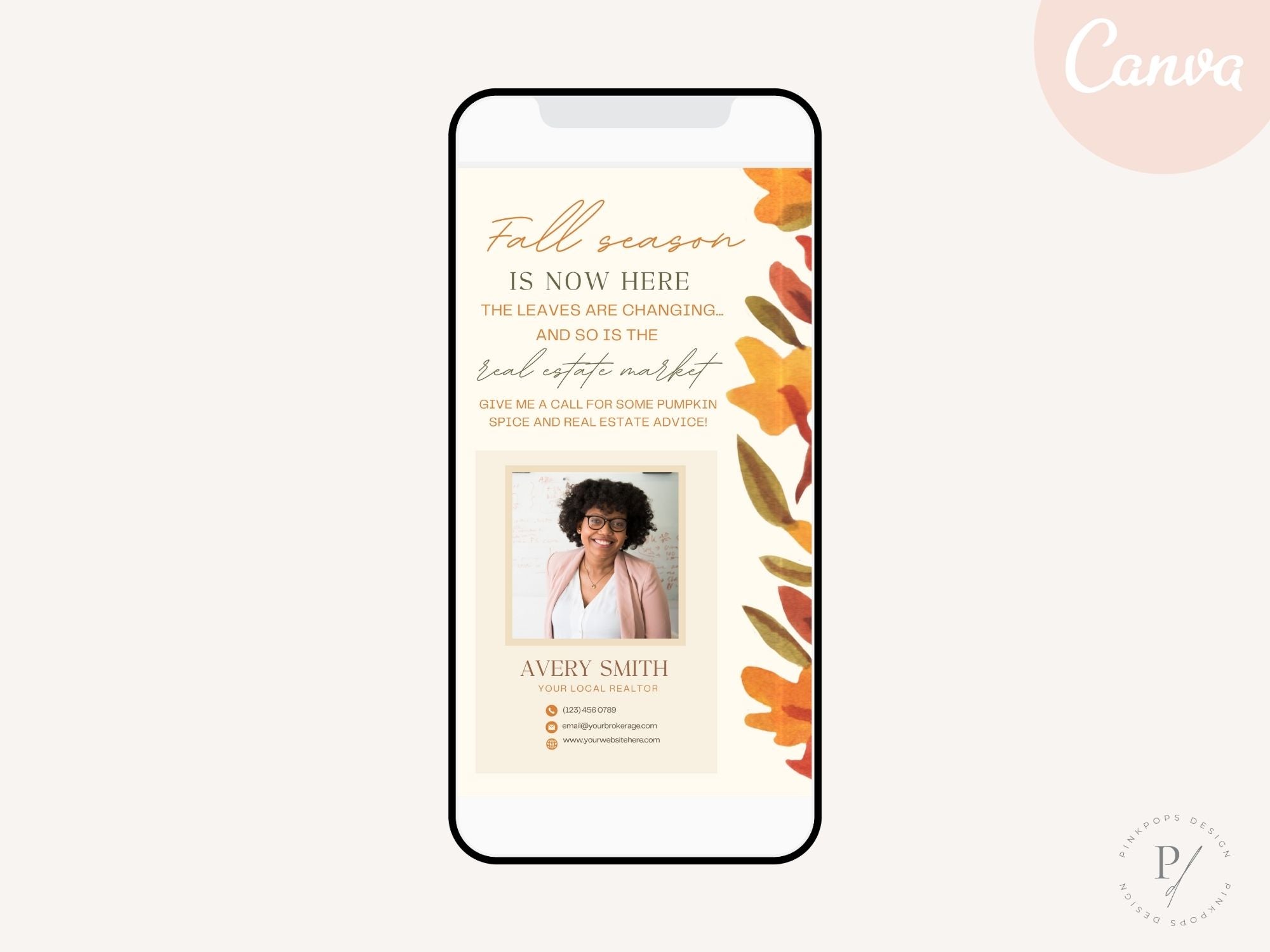 Real Estate Fall Digital Card Vol 01 - Visually appealing digital card for expressing gratitude and staying connected with clients in the fall season.
