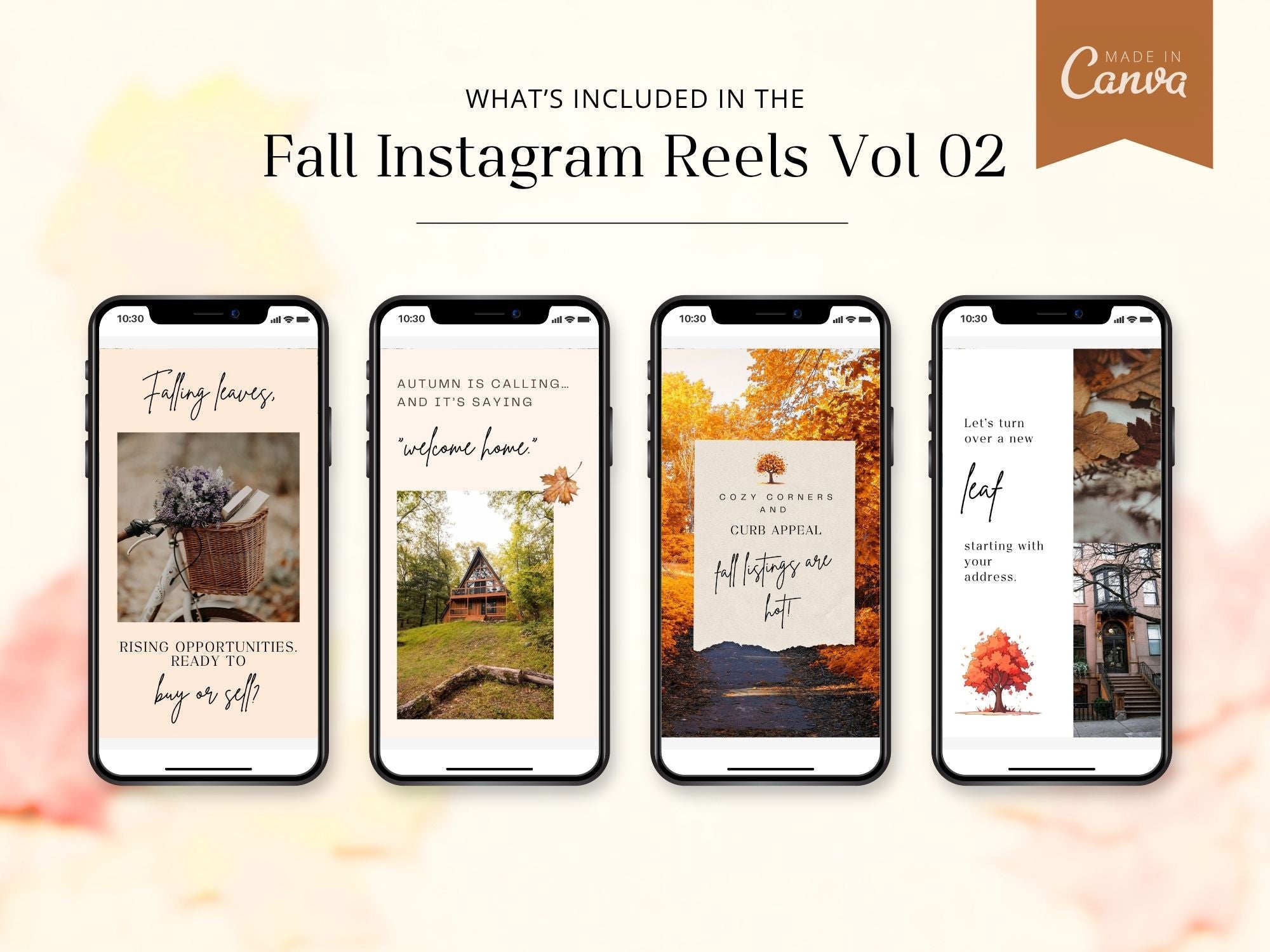 Fall-themed real estate Instagram reels template for agents