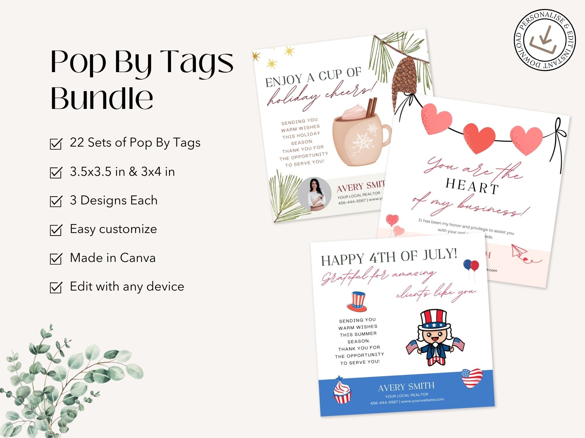 Real estate pop by tags bundle for client gifts and appreciation drops