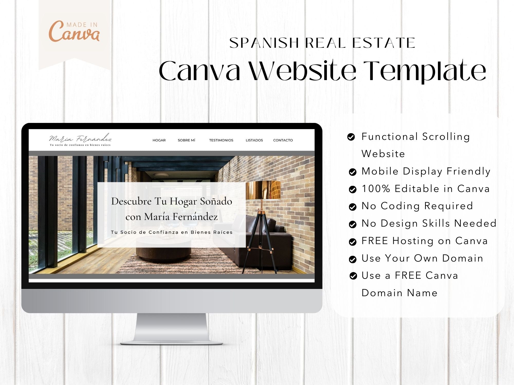 Spanish Real Estate Canva Website Template