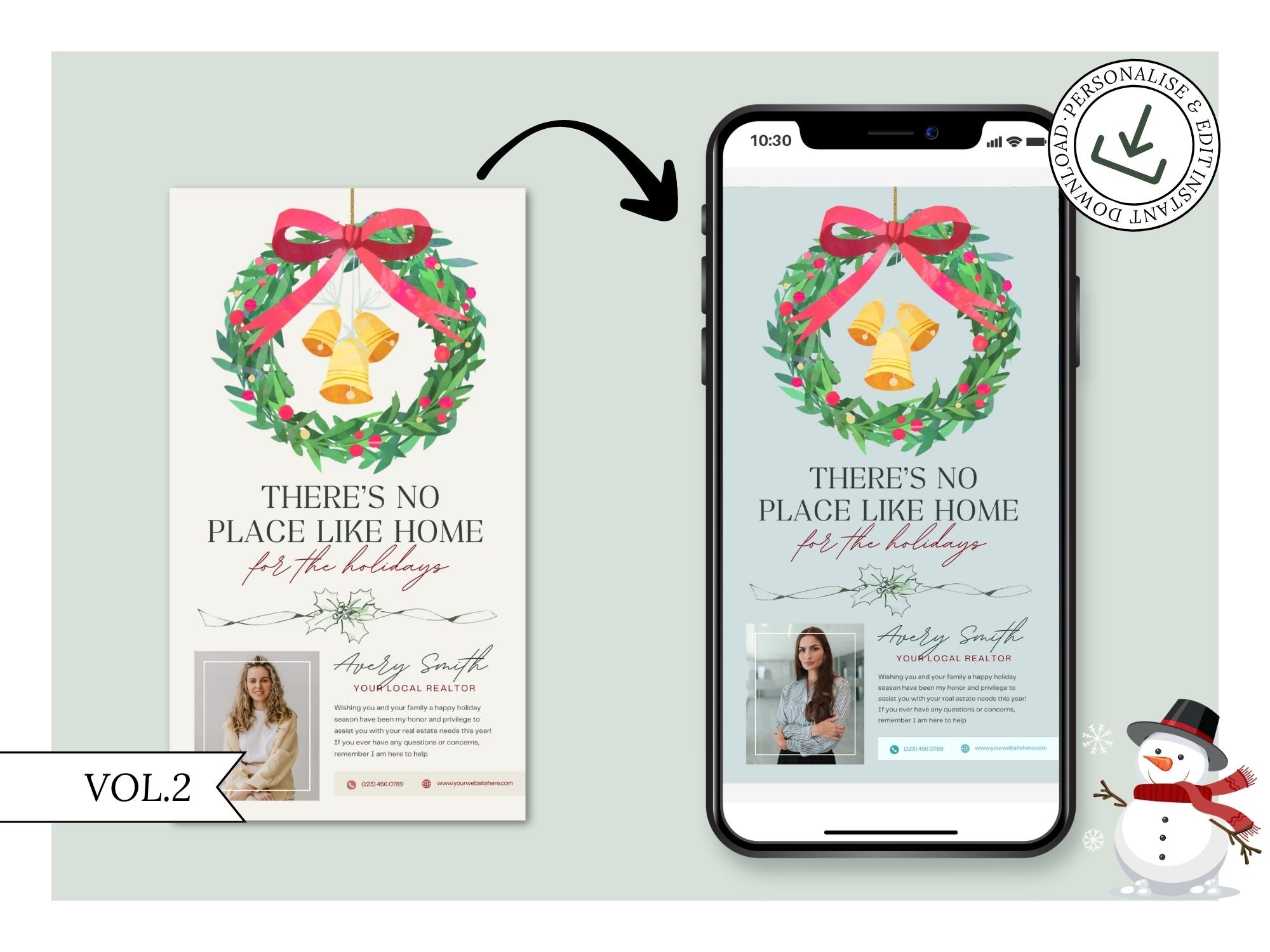 Real Estate No Place Like Home Digital Christmas Card - Celebrating the Joy of Home and Conveying Heartfelt Holiday Greetings to Clients and the Community