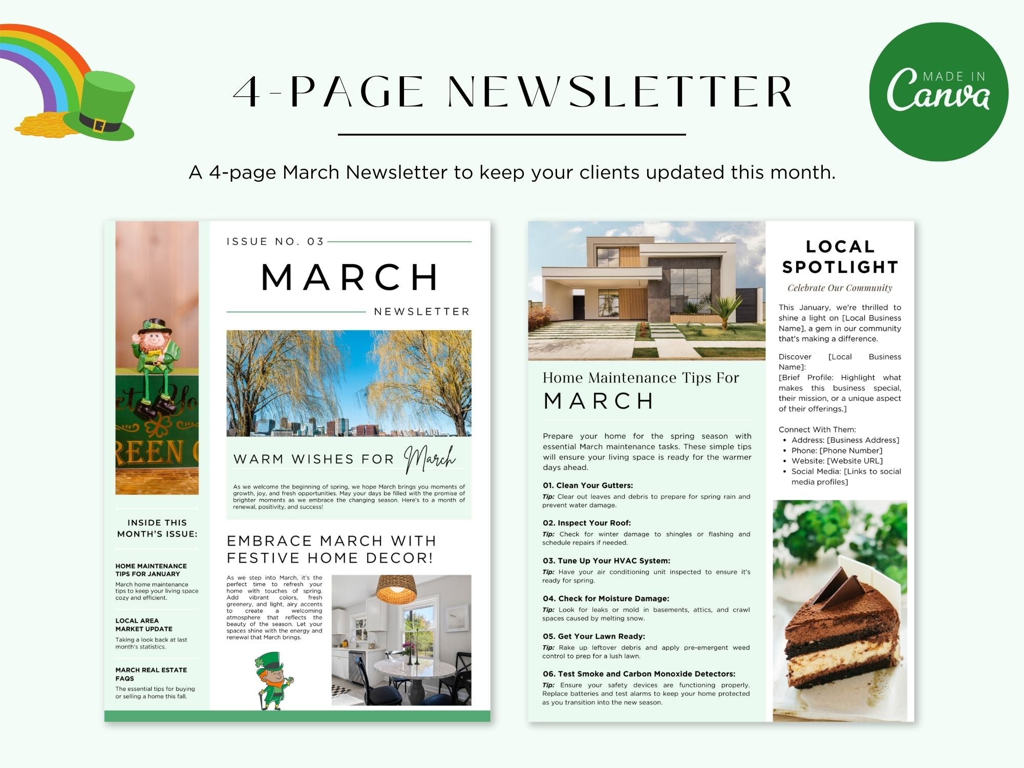March Newsletter 2025 with spring tips, market trends, and real estate updates for clients.