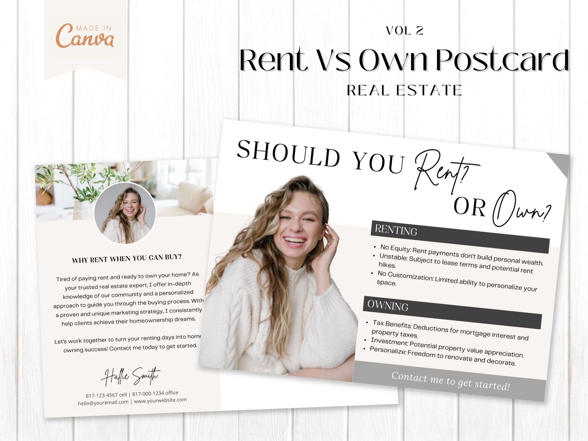  Rent Vs Own Postcard Vol 01- Showcasing the advantages of homeownership.