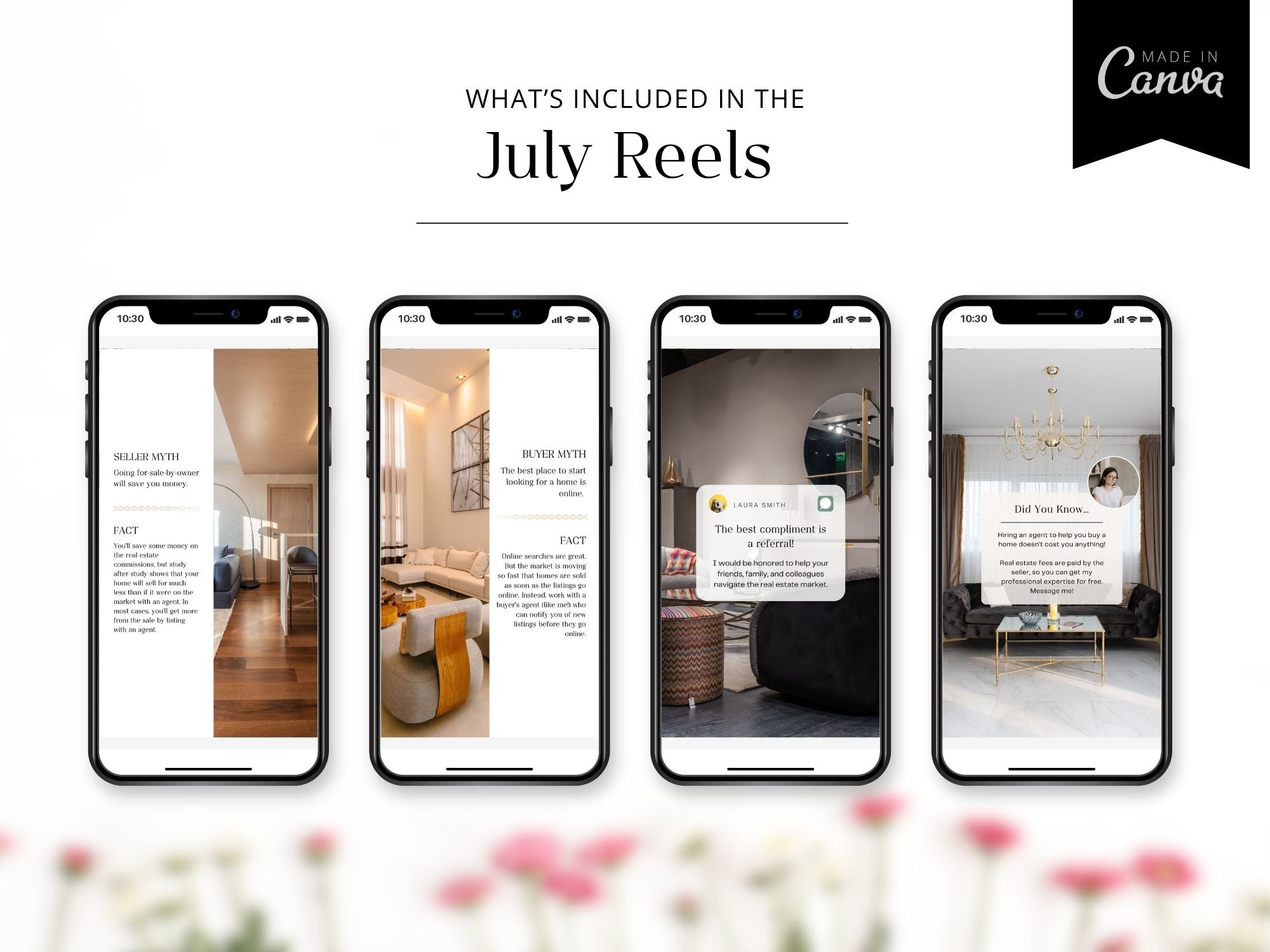 July real estate Instagram reel templates with patriotic summer theme