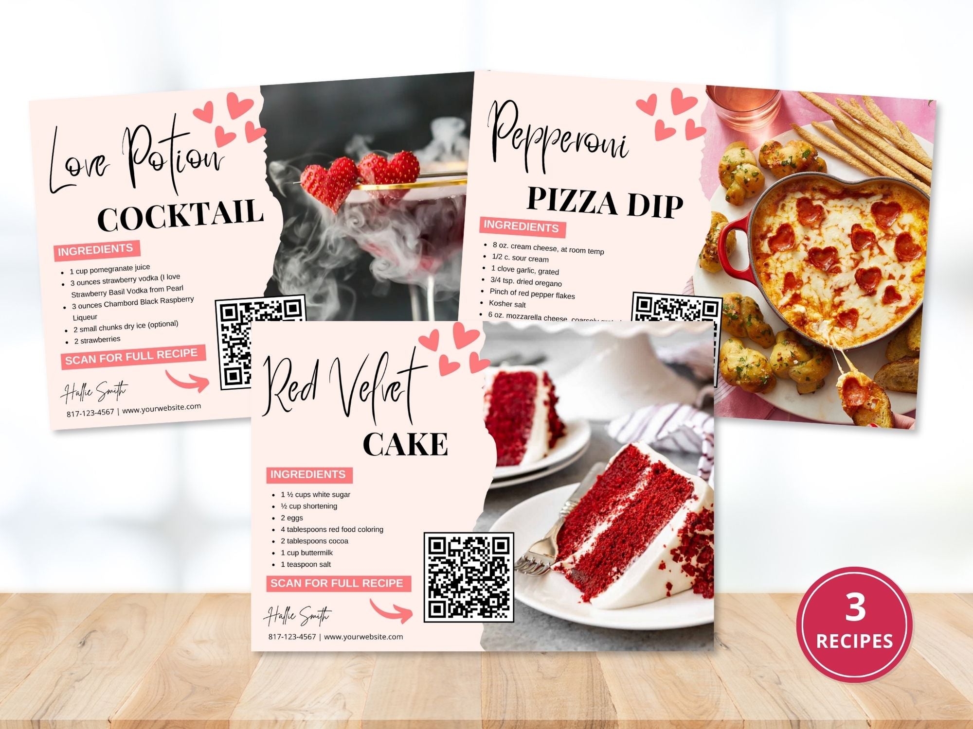 Real Estate Valentine's Day Recipe Postcard Bundle: Spreading Love and Culinary Delights to Clients and Prospects on Valentine's Day