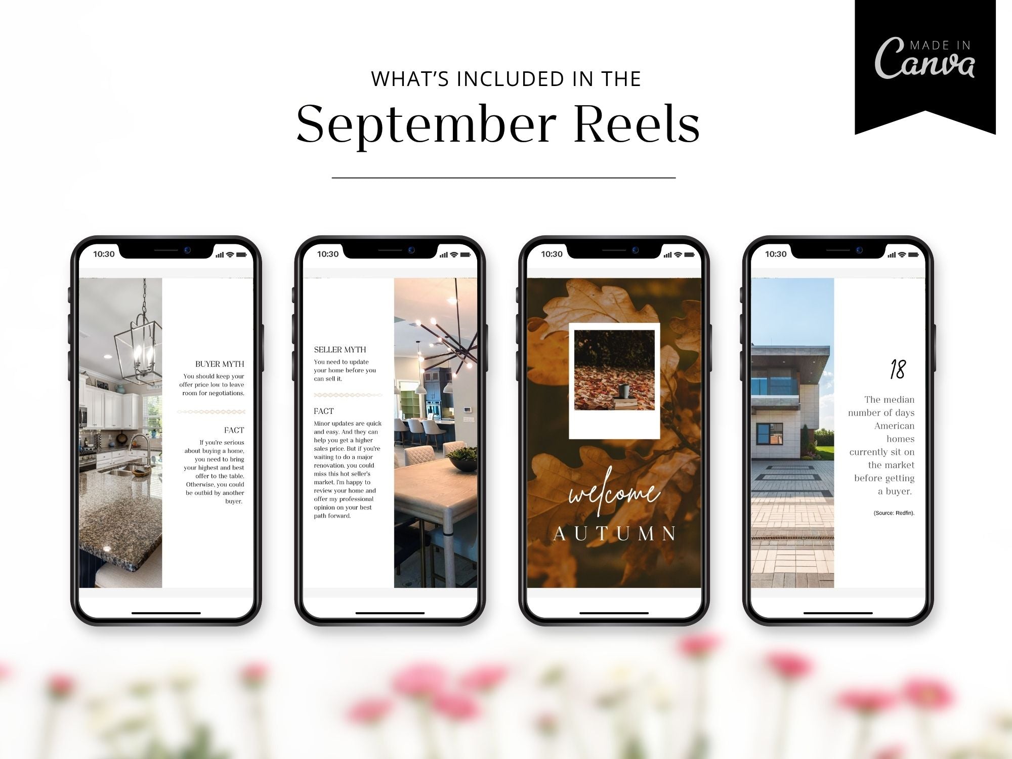 September real estate Instagram reel templates for early fall marketing