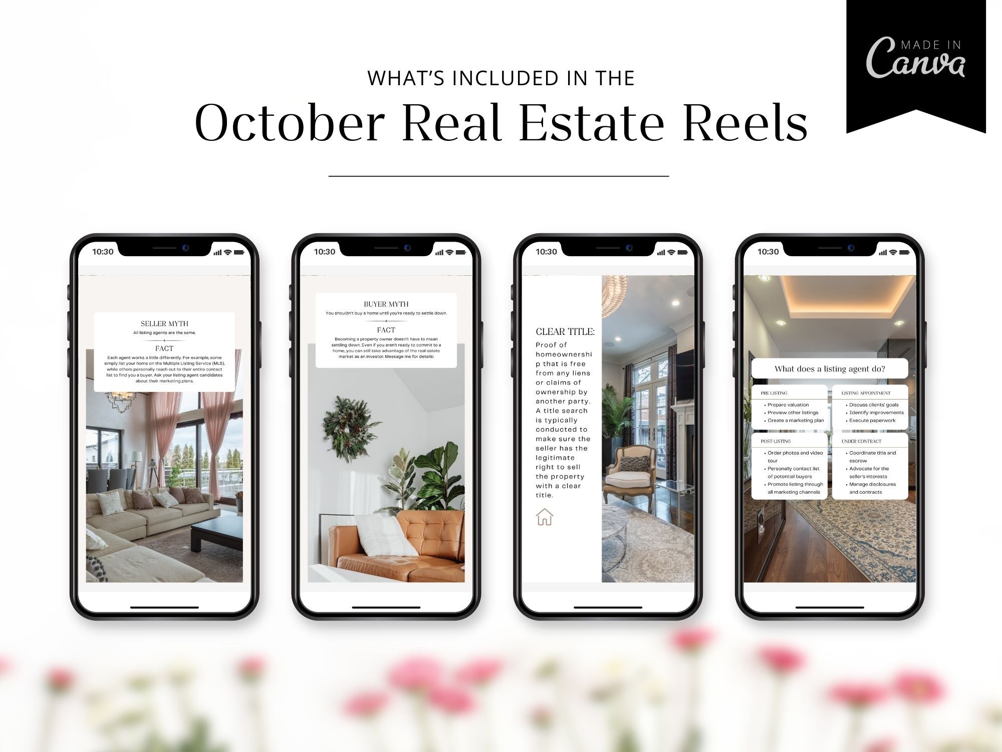 October Real Estate Social Media Reels template featuring engaging content for promoting
listings and market updates.