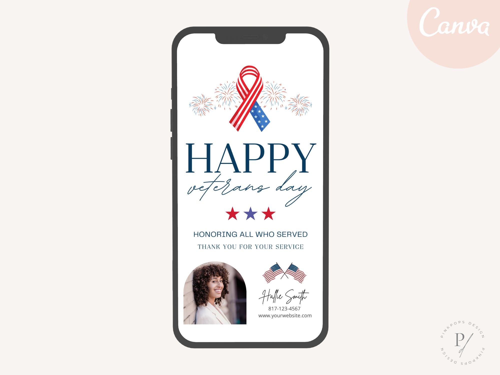 Real Estate Veterans Day Digital Card - Virtual expression of gratitude and appreciation for veterans' service, creating a meaningful connection in real estate digital outreach