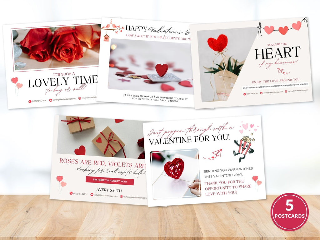 Valentine Postcard Bundle - Professionally designed real estate postcards with a touch of Valentine's charm for impactful marketing.