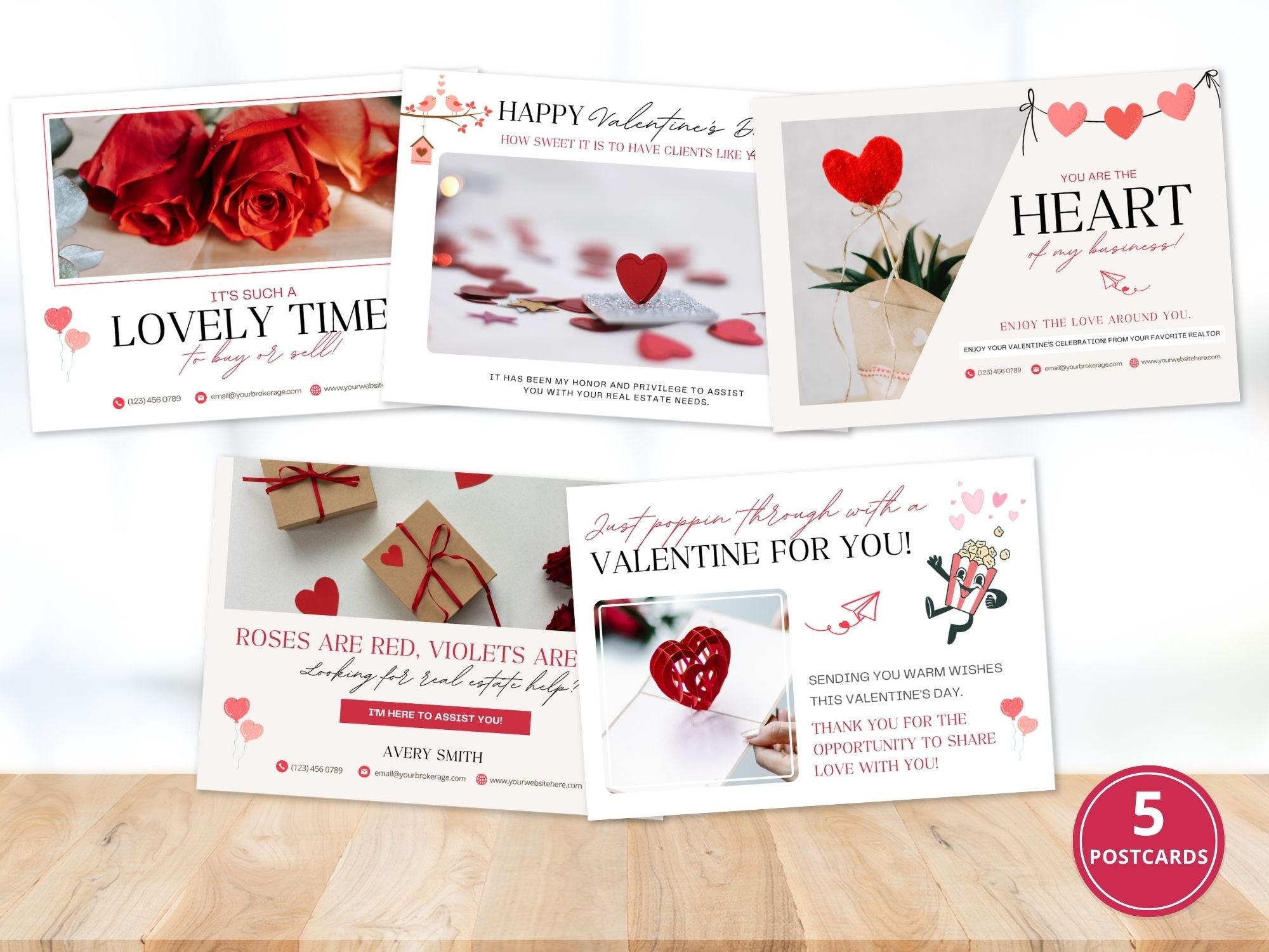 Valentine Postcard Bundle - Professionally designed real estate postcards with a touch of Valentine's charm for impactful marketing.