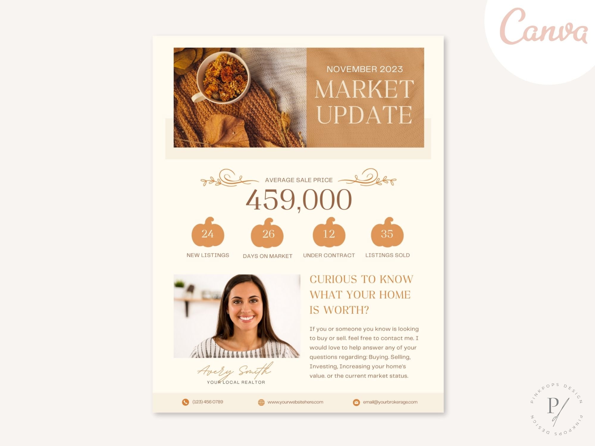 Real Estate Fall Market Update Flyer - Visually appealing flyer providing essential fall market insights for effective communication with clients and prospects.