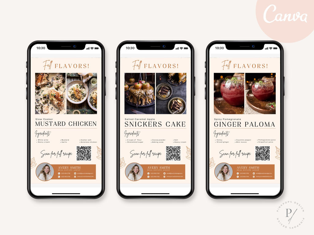 Fall Recipe Textables Vol 01 - Real estate-focused seasonal designs for social media and client
engagement.