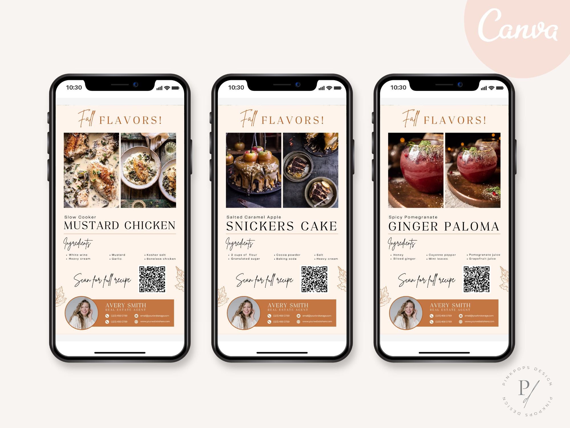 Fall Recipe Textables Vol 01 - Real estate-focused seasonal designs for social media and client
engagement.