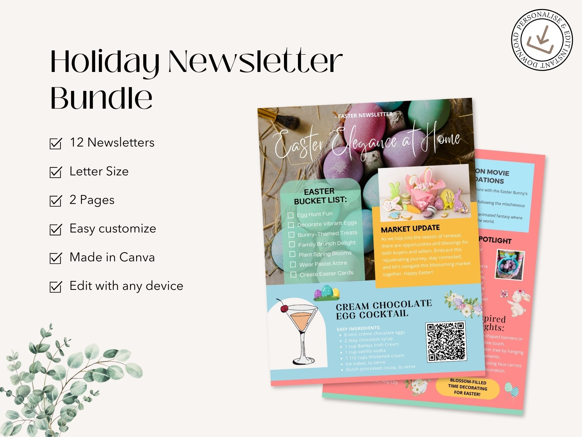 Holiday Newsletter Bundle - Spread holiday cheer and stay connected with festive newsletter templates.