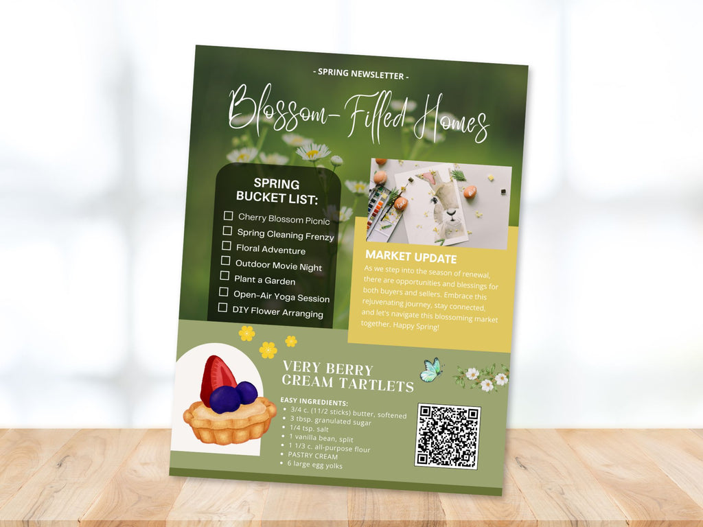 Spring Holiday Newsletter 2024 - Festive real estate newsletter template for spreading springtime joy.