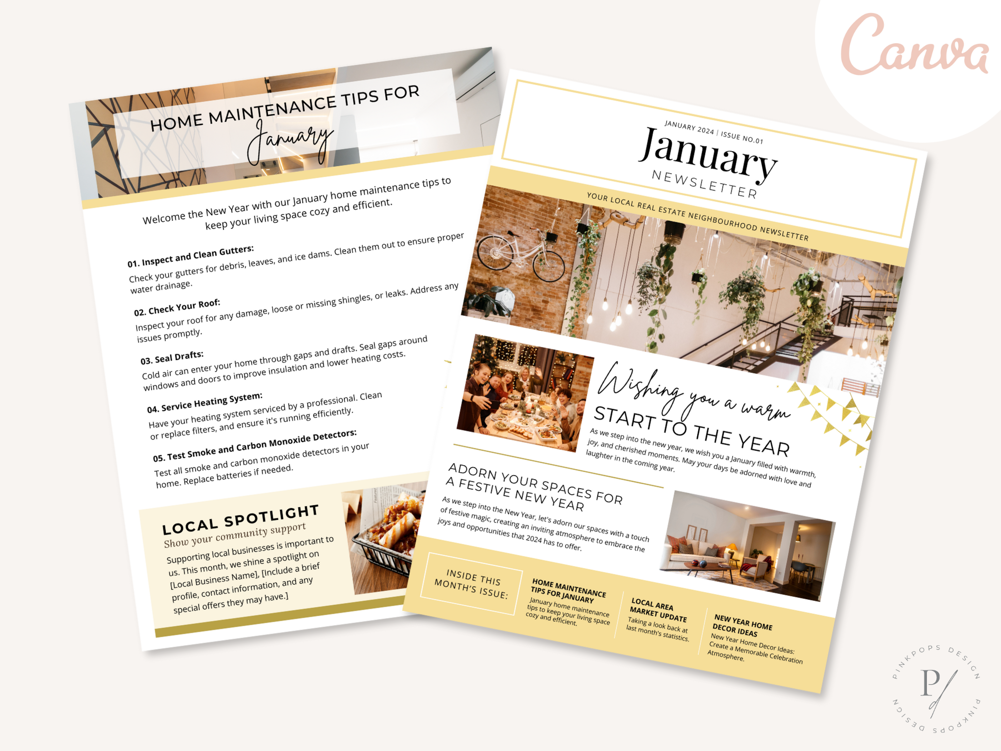 Real Estate Minimal January Newsletter 2024: Sharing Elegant and Informative Real Estate Insights with Clients and the Community in 2024