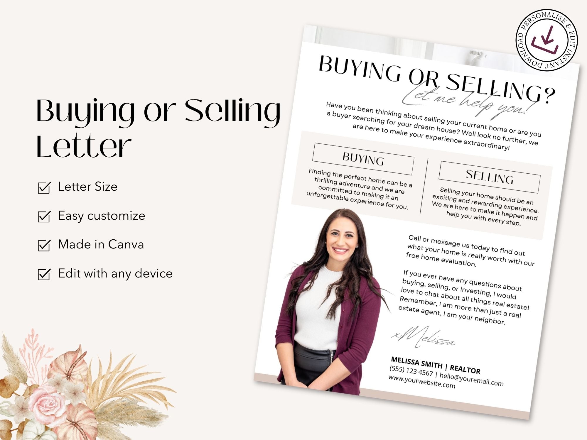 Buying or Selling Real Estate Letter Vol 02 - Versatile letter catering to both buyers and sellers, showcasing real estate expertise and providing valuable insights