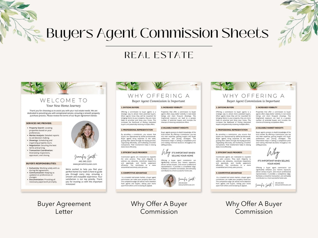 Buyers Agent Commission Sheets Vol 01 - Comprehensive documents including buyer
agreement, commission explanations, and compensation packages.
