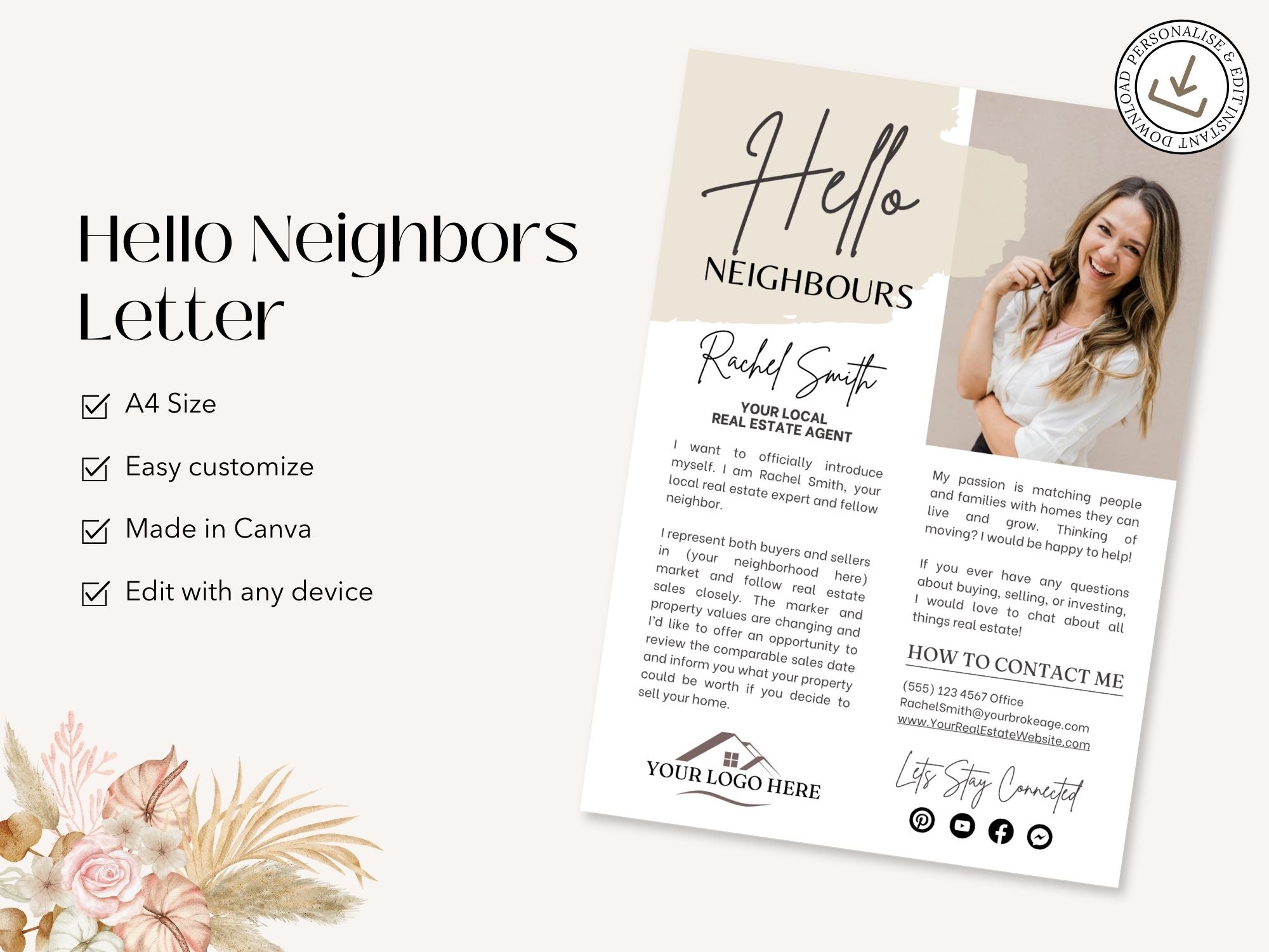 Hello Neighbors Real Estate Letter Vol 03 - Professionally designed real estate letter template for fostering connections with your community.