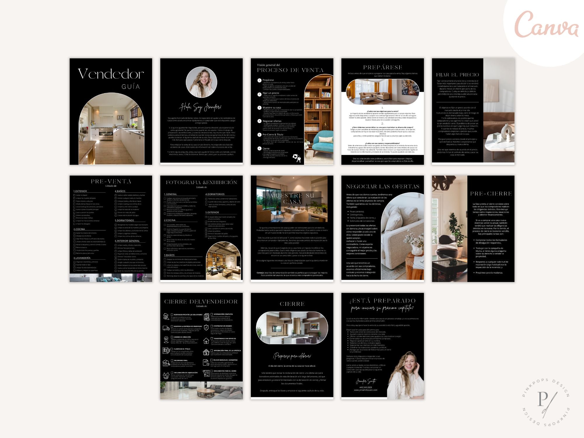  Spanish Black Buyer and Seller Guides Vol 01- Sleek guides for Spanish-speaking real estate  clients.