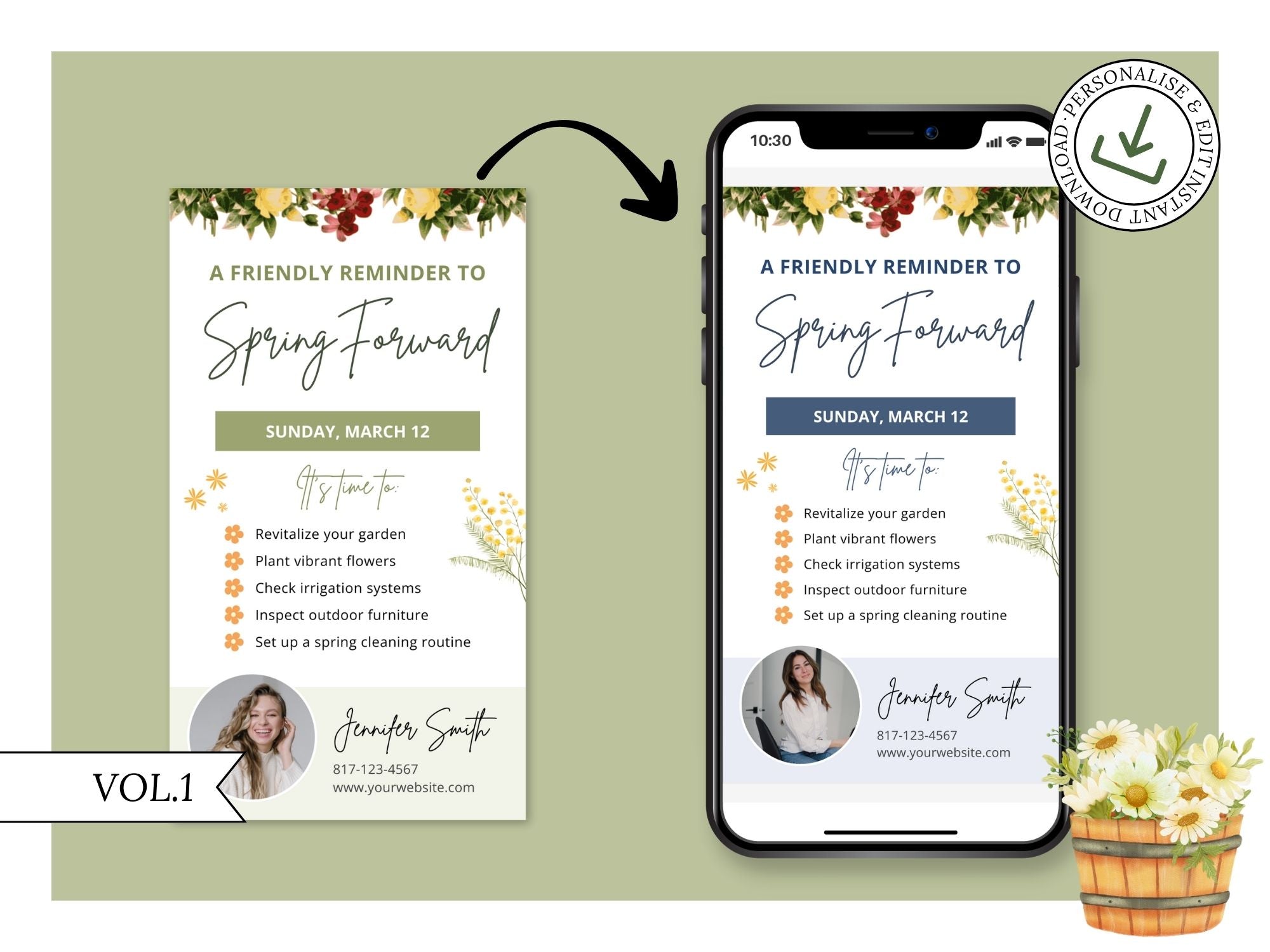 Spring Forward Digital Card Vol 01 - Professionally designed real estate digital card for a timely reminder of daylight saving time.