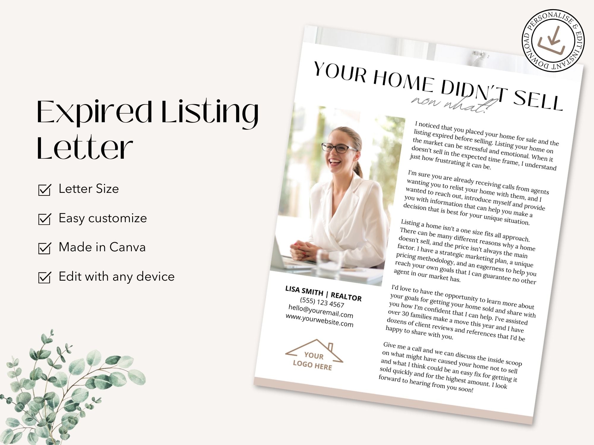 Expired Listing Real Estate Letter Vol 02 - Targeted letter designed to rekindle interest in expired listings, showcasing real estate expertise and providing compelling insights.