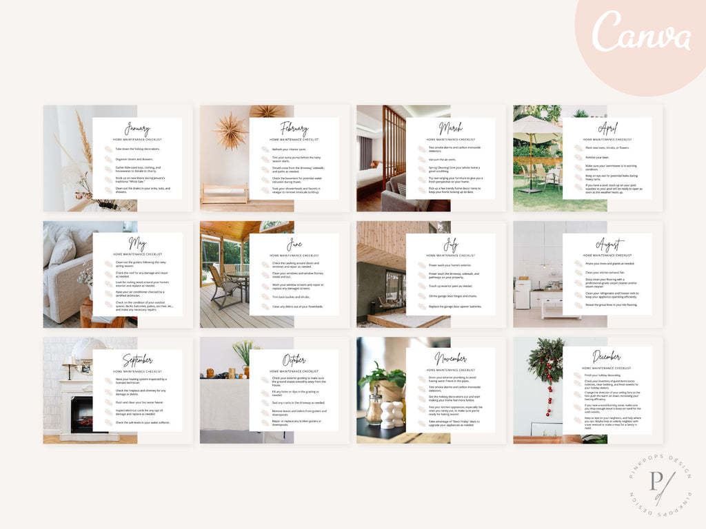 Real Estate Monthly Maintenance Postcards - Eye-catching postcards providing valuable monthly maintenance tips for homeowners, fostering connections and enhancing brand presence.