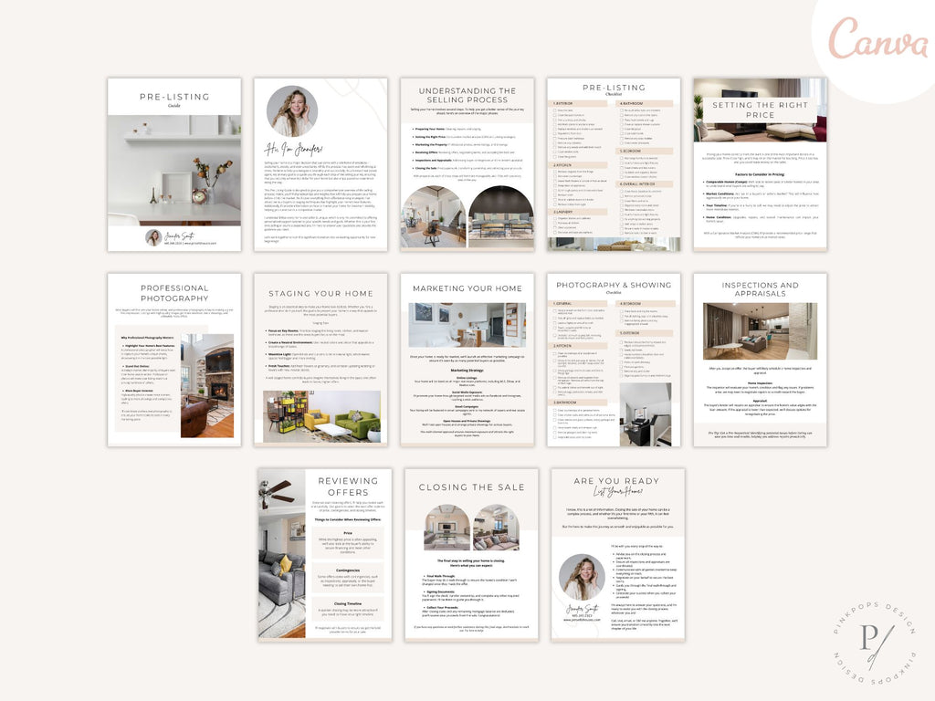 Minimal Pre-Listing Guide template for real estate agents to prepare sellers for the listing
process.
