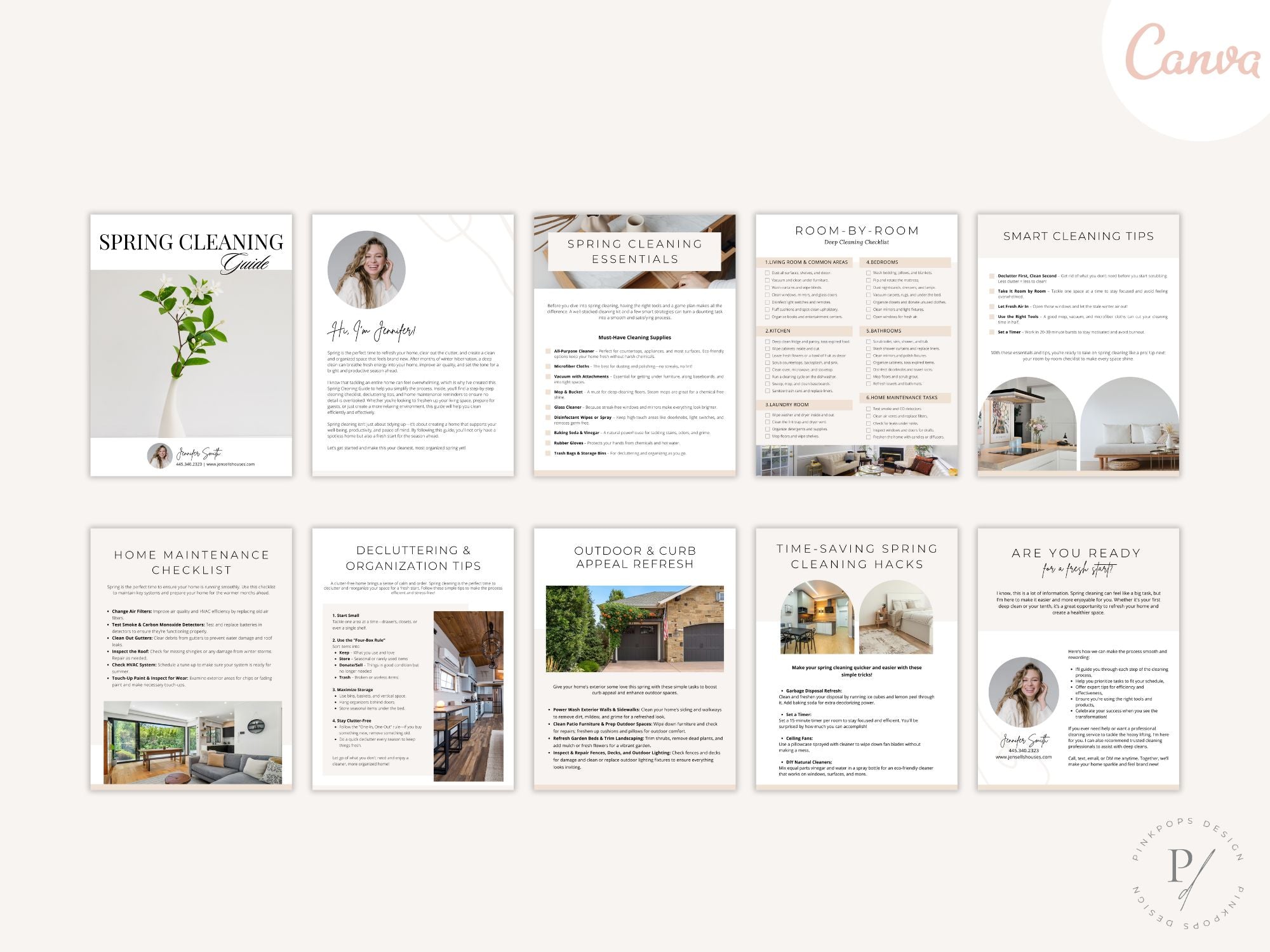 Spring Cleaning Guide with home organization and decluttering tips