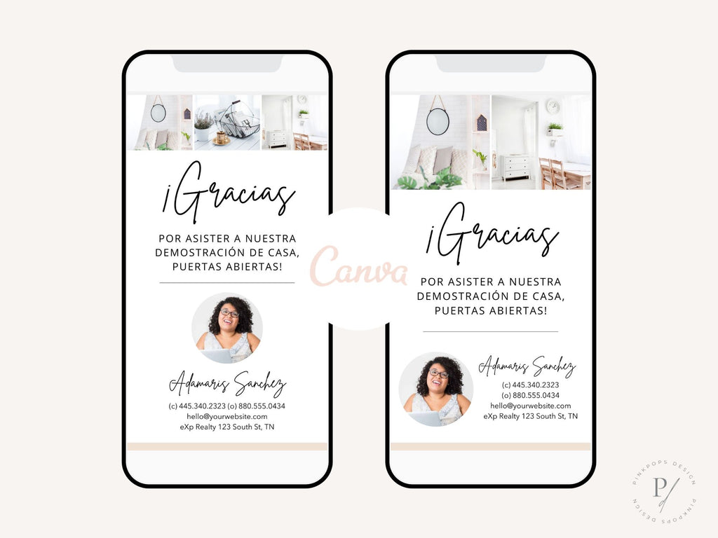 Spanish Textable Thank You Card - Express gratitude in Spanish with a versatile card allowing real estate professionals to send personalized thank-you messages to clients, fostering strong connections and appreciation.