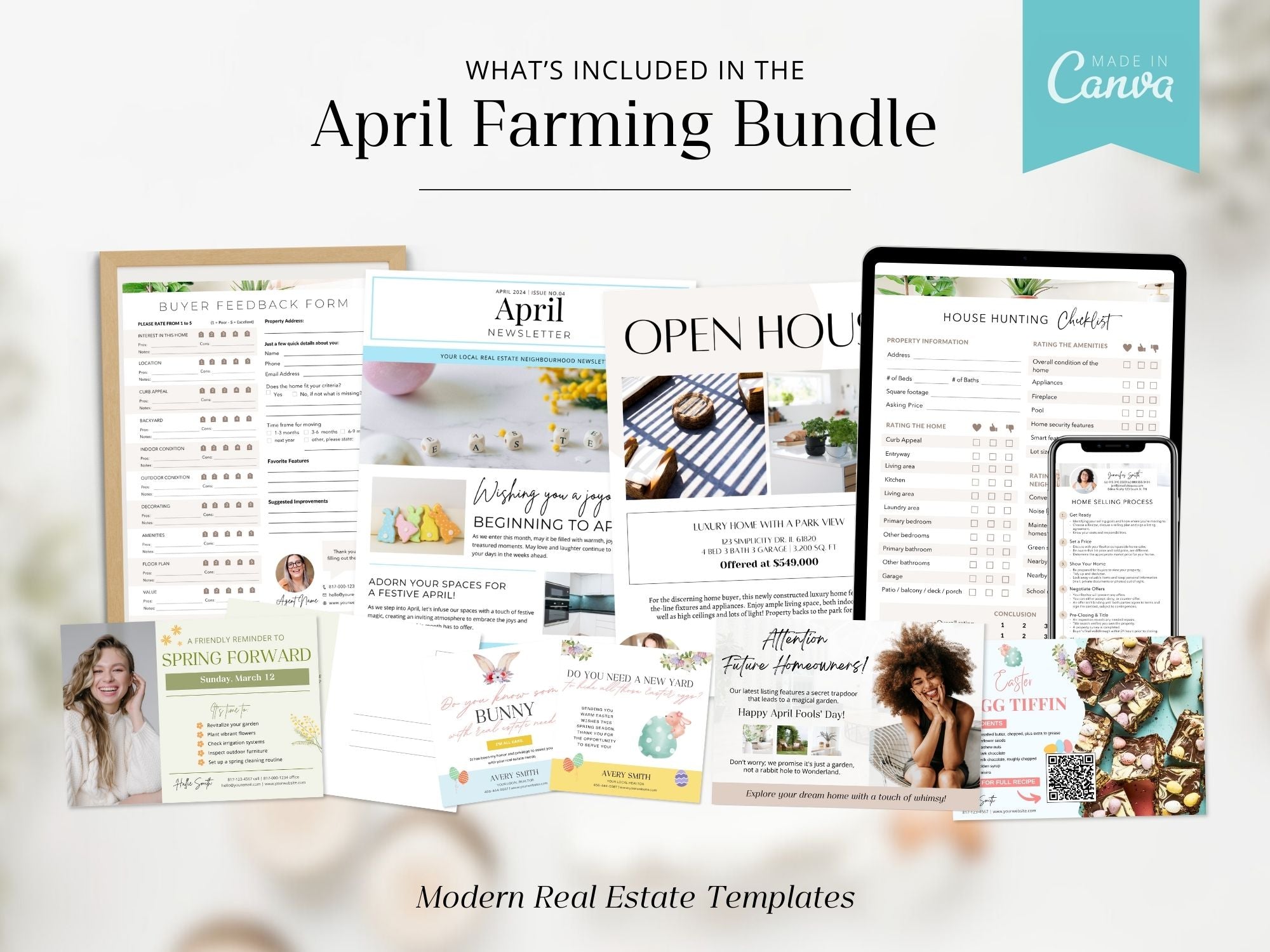 April Farming Bundle - Essential tools and resources for real estate farming in April.